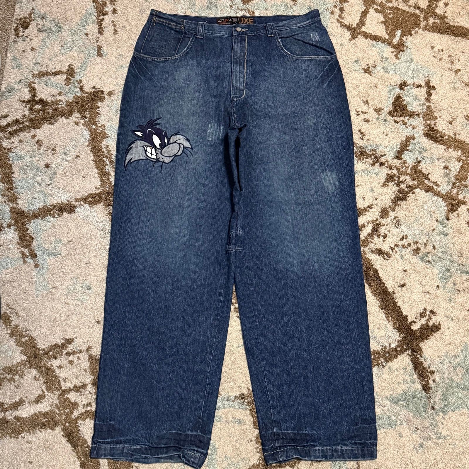 Vintage Vintage Lot 29 Luxe Looney Tunes Baggy Jeans 40x33 Sylvester Size US 40 / EU 56 - 2 Thumbnail