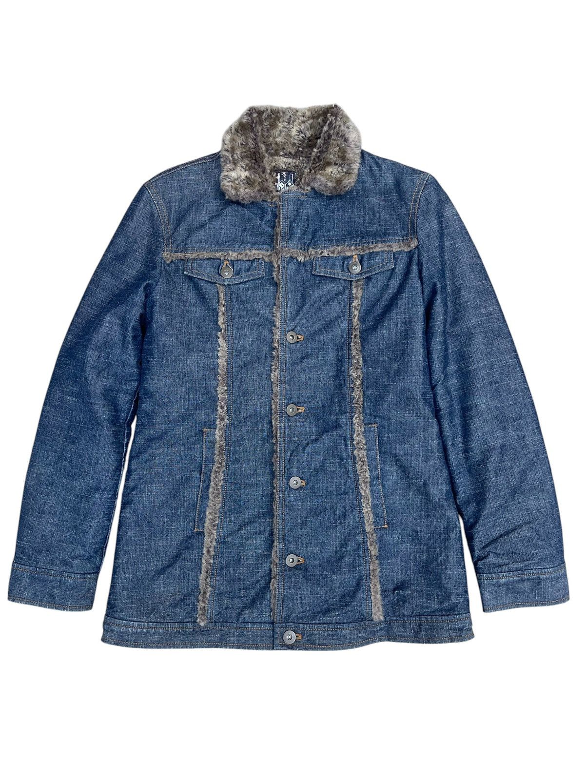 Japanese Brand × Vintage Japanese And A Sherpa Denim Jacket - Cozy Streetwear Size 38 Size US M / EU 48-50 / 2 - 1 Thumbnail