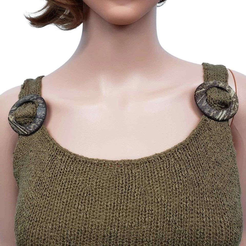 Other Kenar Sleeveless Knit Tank Top Wood Tone Rings Embellishment Size S / US 4 / IT 40 - 3 Thumbnail