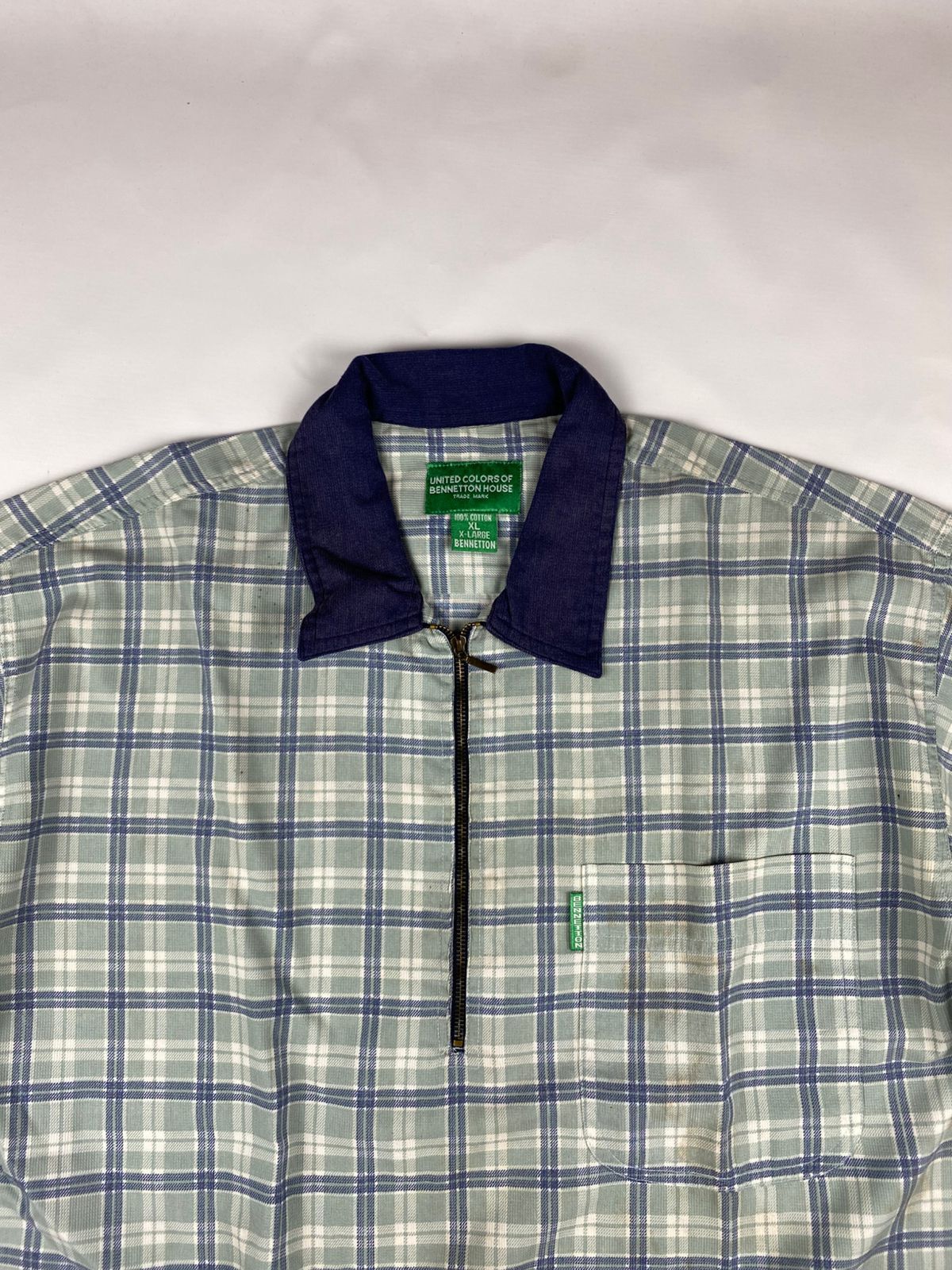Benetton Vintage Benetton Plan Half Zip Shirt Size US XL / EU 56 / 4 - 1 Thumbnail