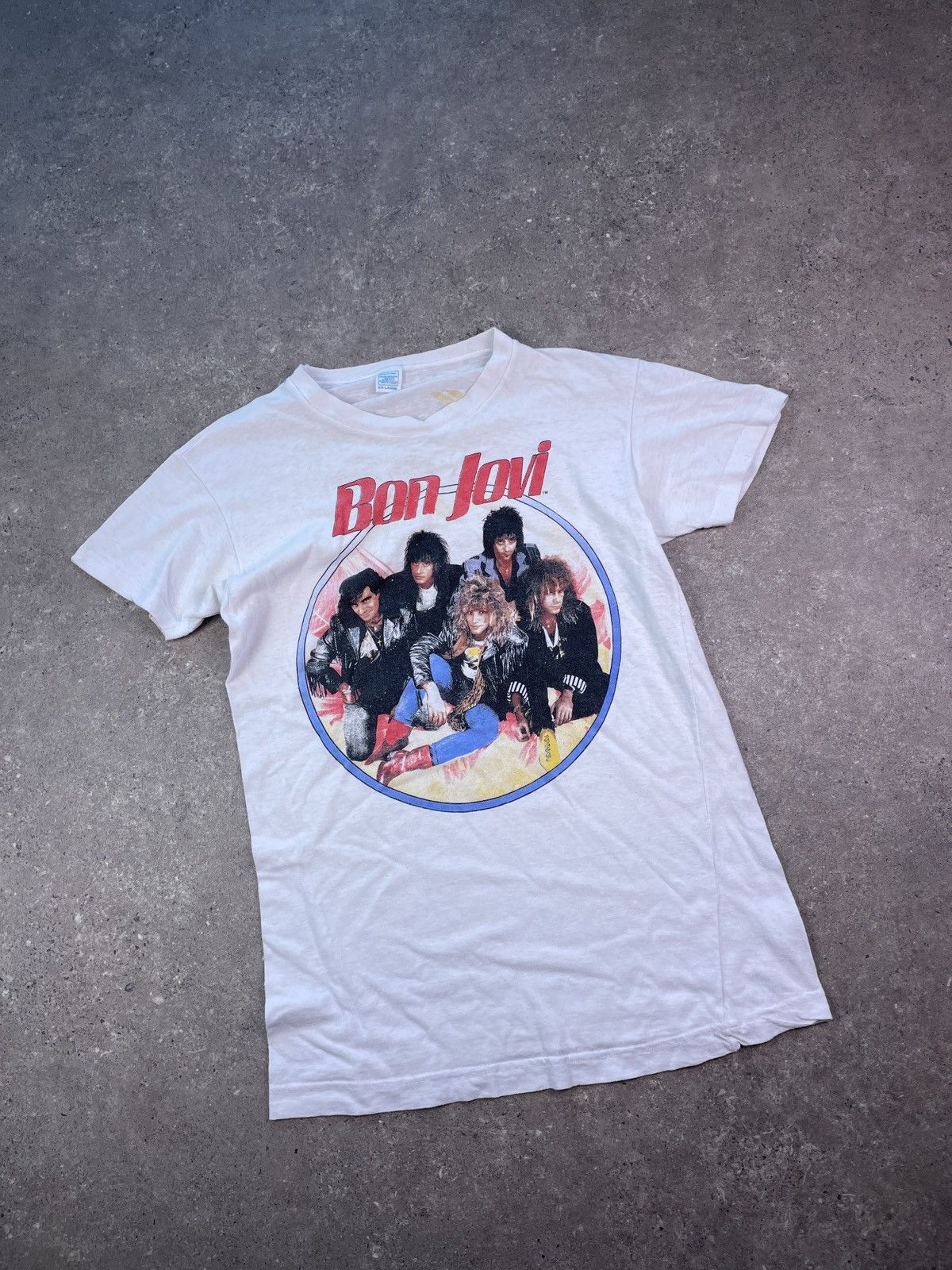 Band Tees Bon Jovi Slippery when wet 87 world tour tee Size US XL / EU 56 / 4 - 1 Thumbnail