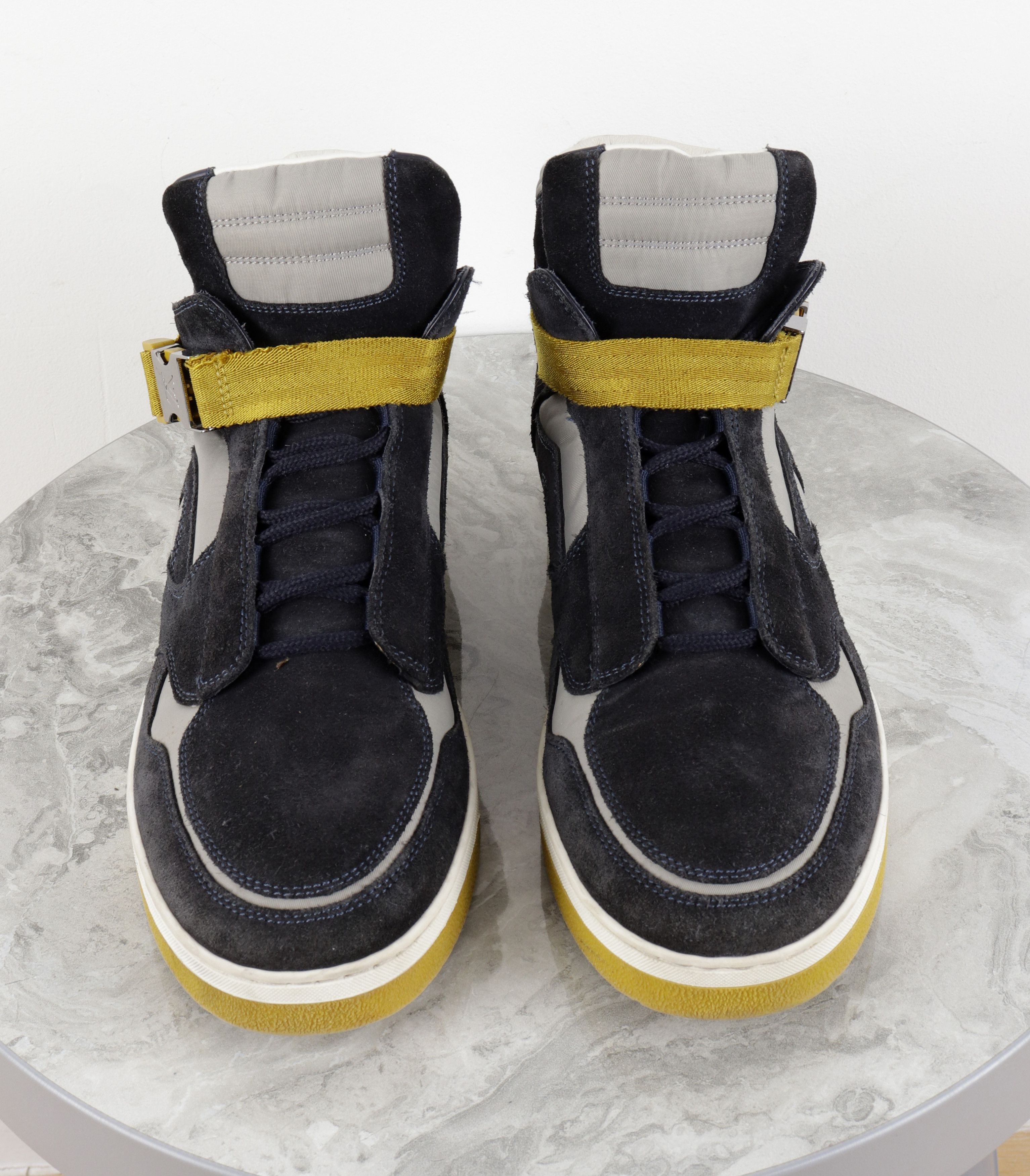 Louis Vuitton Louis Vuitton Suede Nylon Navy Blue High Top Sneakers Size US 7 / EU 40 - 4 Thumbnail