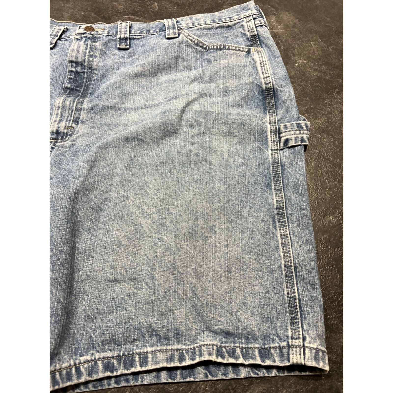 Wrangler Wrangler Men's Carpenter Shorts 46 Blue Denim Workwear 10" Inseam Flex Fit Biker Outdoor Size US 30 / EU 46 - 2 Thumbnail