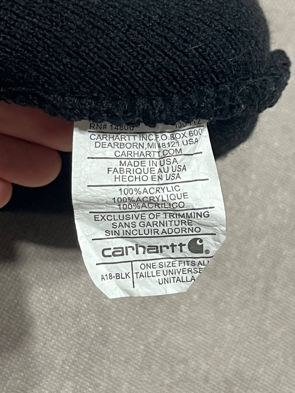 Carhartt Carhartt Vintage Men`s Black Hat Beanie Made In Usa Logo Size ONE SIZE - 6 Thumbnail