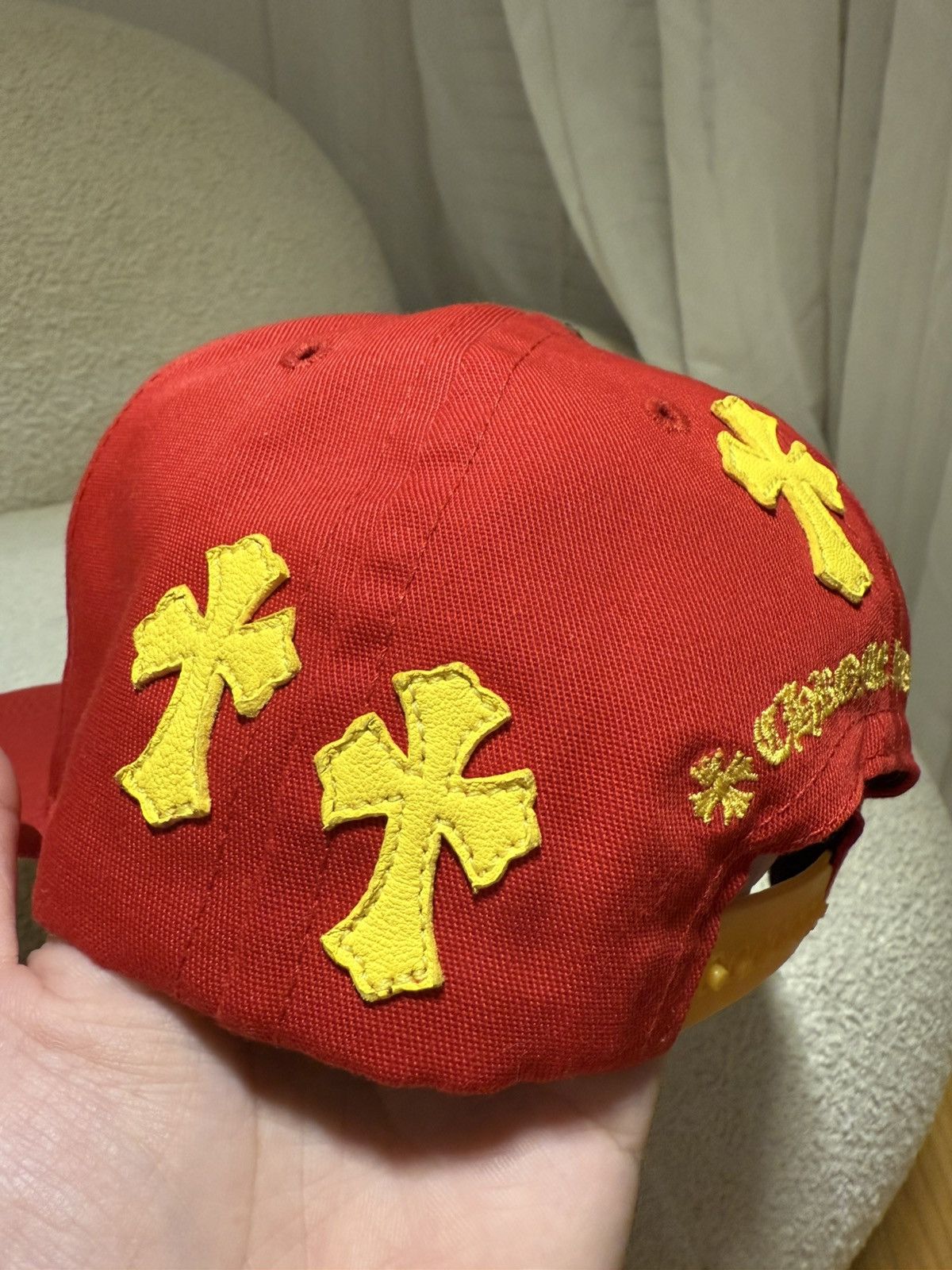 Chrome Hearts Chrome hearts cross yellow red hat Size ONE SIZE - 4 Thumbnail