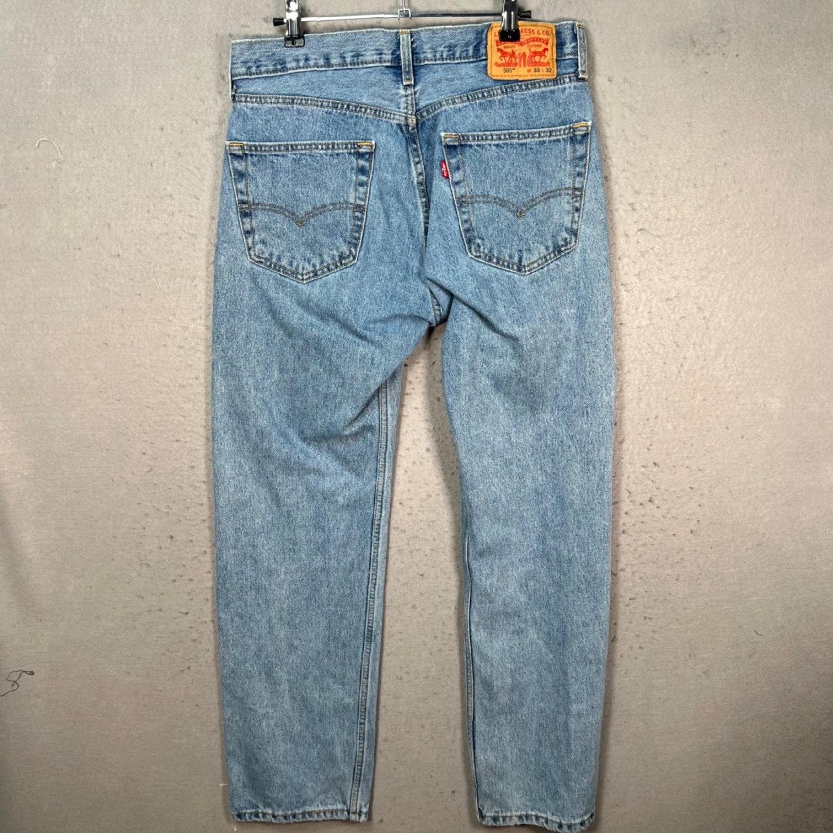 Levi's Levi's 505 Jeans Mens 33 x 30 Blue Light Denim Straight Regular Cotton USA Jeans Size US 33 - 2 Thumbnail