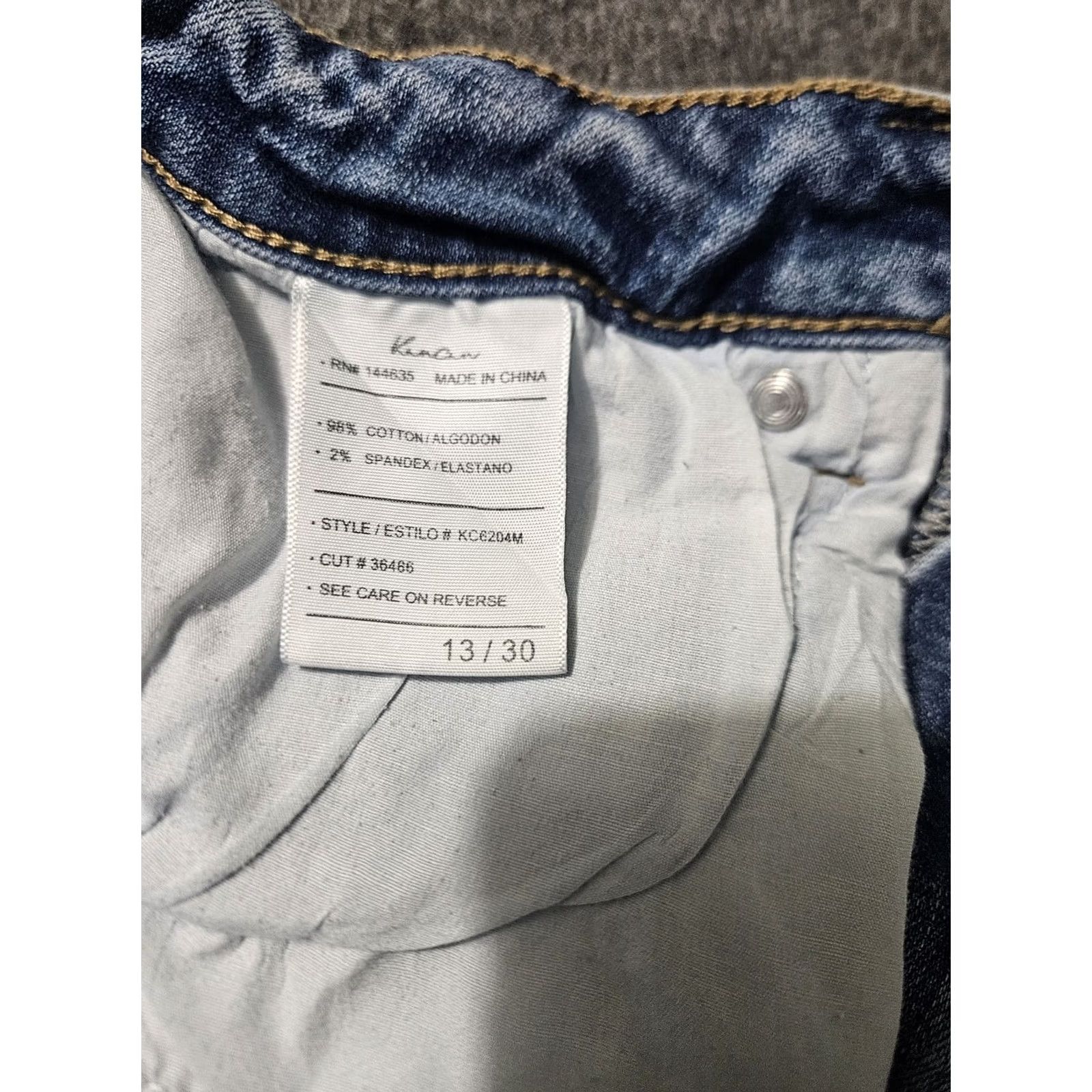 Vintage Kancan Skinny Ankle Jeans Juniors 13x30 Mid Rise Blue Distressed Stretch Preppy Jeans Womens Boys Girls? Size 34" / US 12 / IT 48 - 3 Thumbnail
