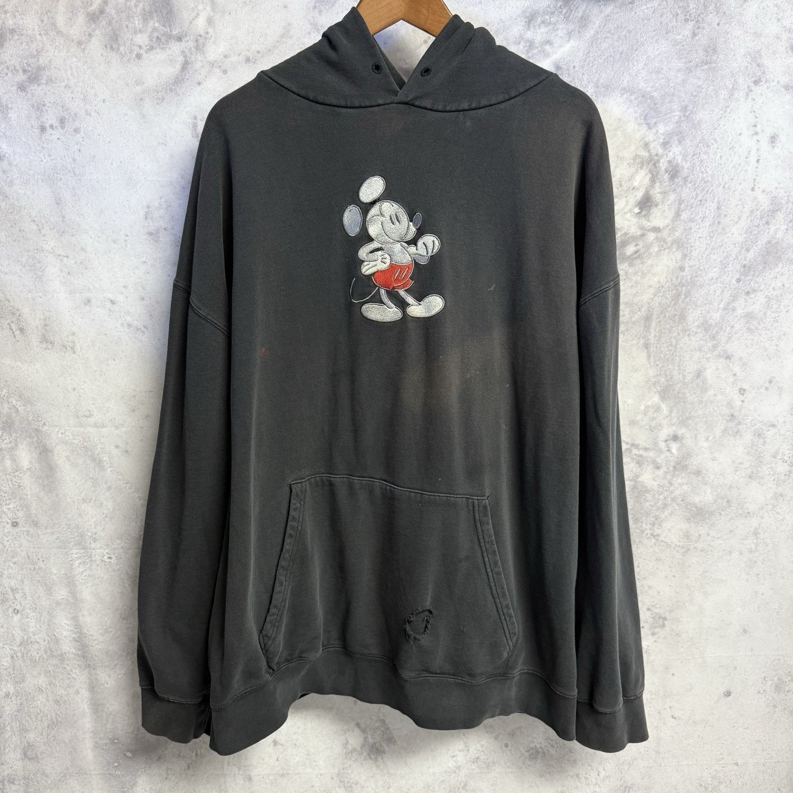 Mickey Mouse Vintage Mickey Mouse Hoodie Sweatshirt Black Embroidered 2XL Size US XXL / EU 58 / 5 - 2 Thumbnail