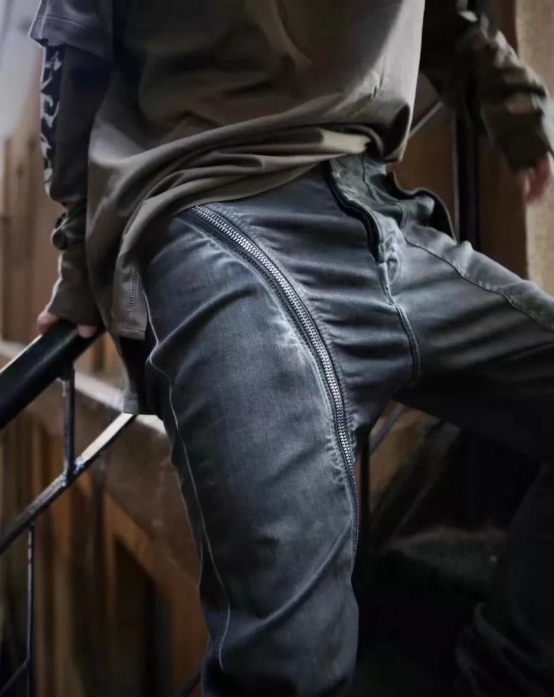 Rick Owens Rick Owens size m Zipper Feet Wash Grey Slash Twill Zipper Size US 28 / EU 44 - 7 Thumbnail