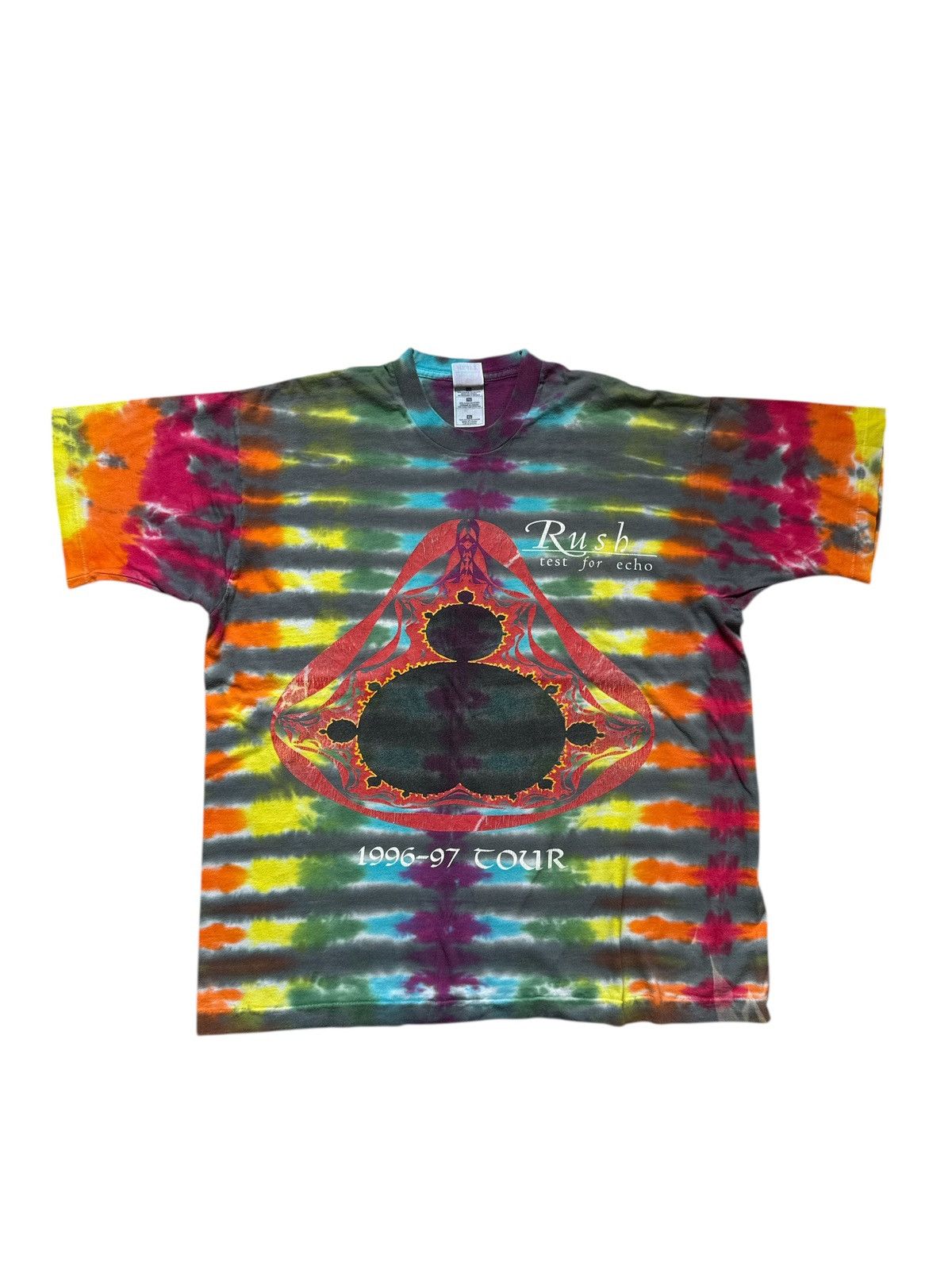 Band Tees VINTAGE 1990s RUSH TEST FOR ECHO 1996-97 TOUR TIE DYE SHIRT Size US XL / EU 56 / 4 - 1 Thumbnail