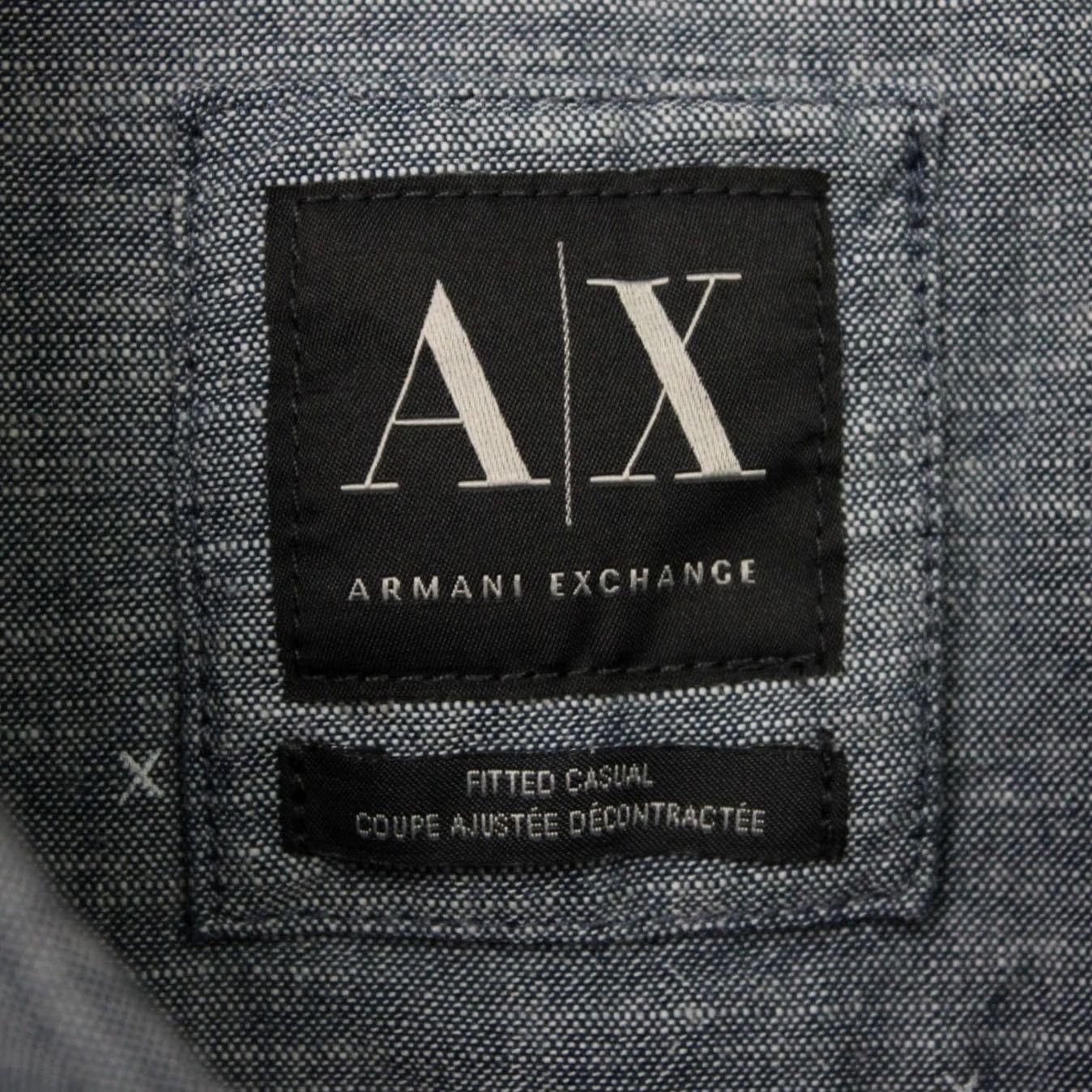 Armani Exchange A/X Armani Exchange Shirt Men XS Blue Geometric Fitted Casual Long Sleeve Cotton Size US XS / EU 42 / 0 - 6 Thumbnail