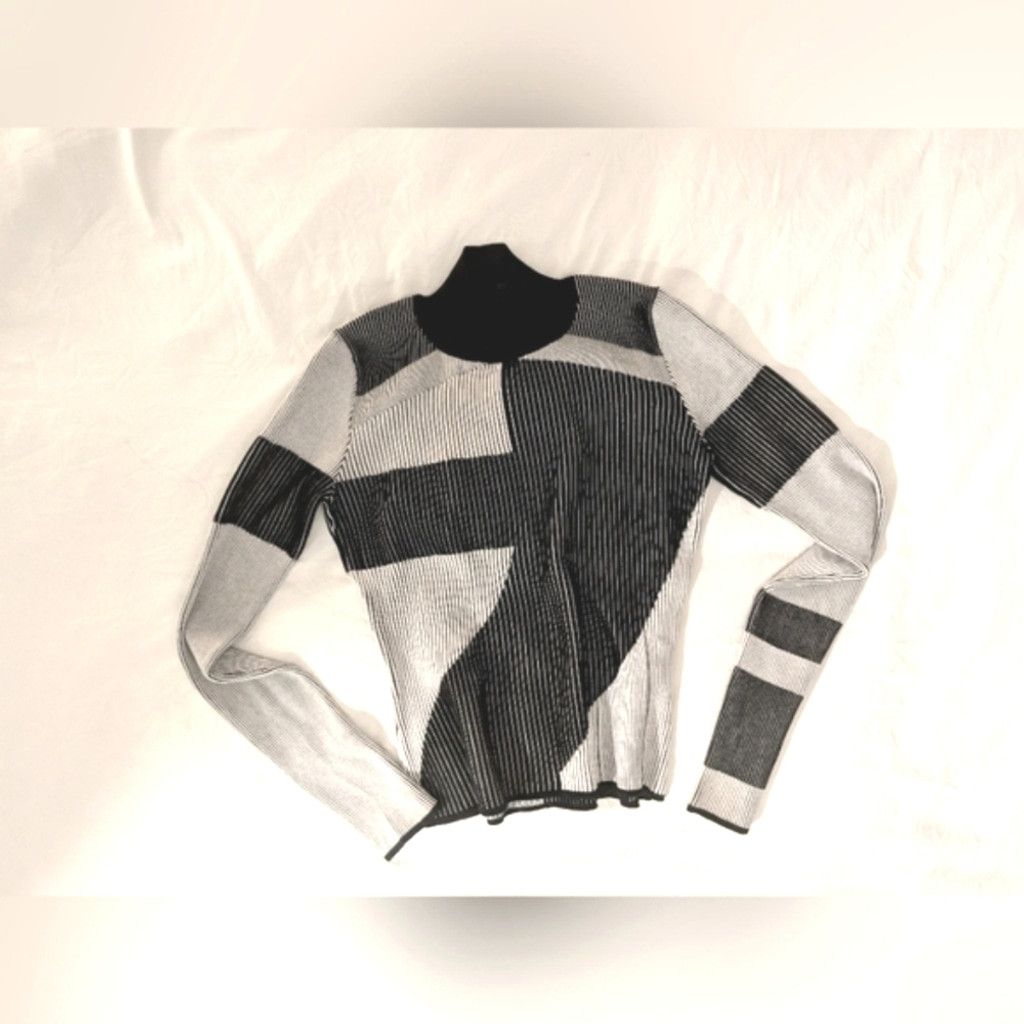 Just Cavalli JUST CAVALLI Black & White Turtleneck Sweater Size L / US 10 / IT 46 - 5 Thumbnail