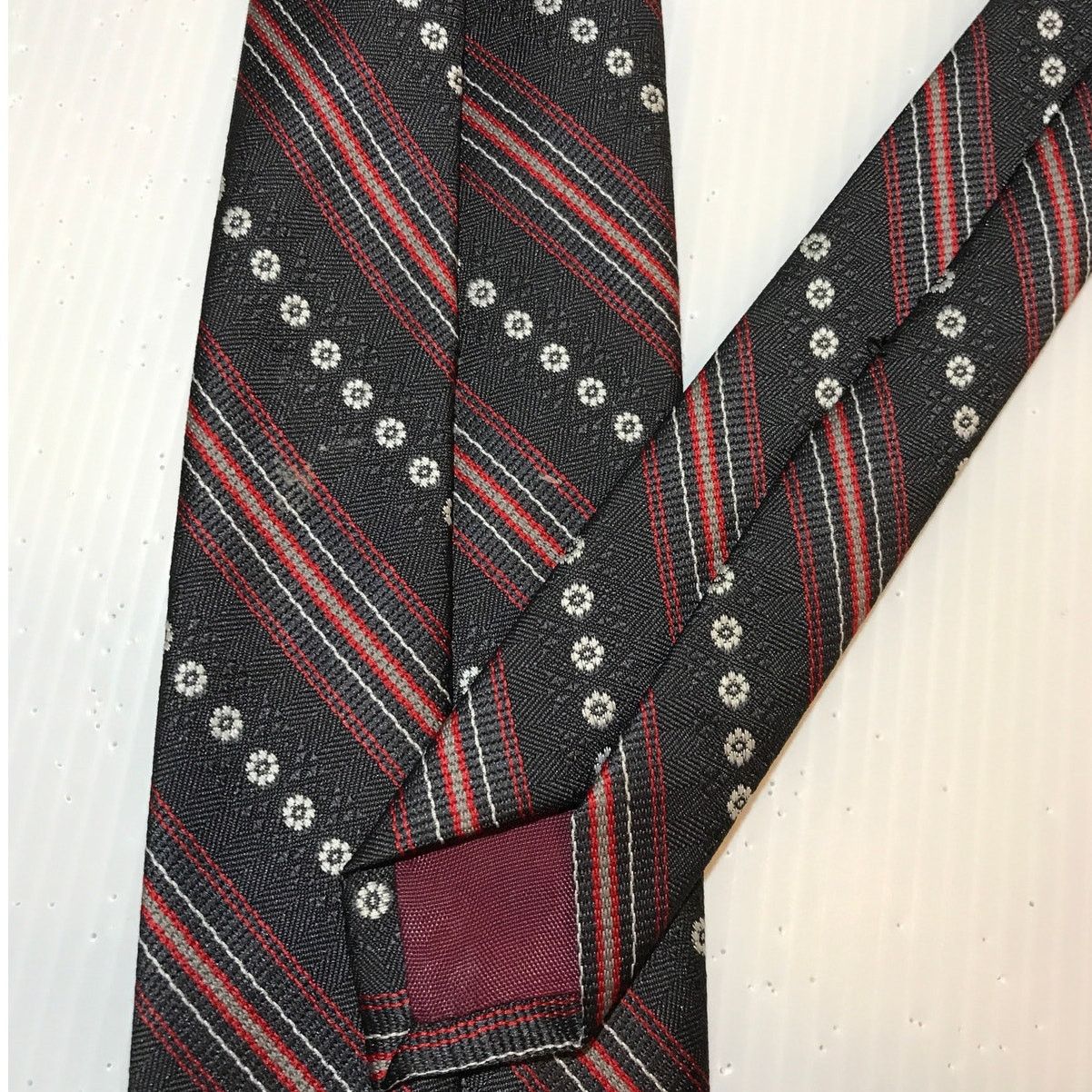 Other Black Red Gray Striped Short Classic Men Necktie Size ONE SIZE - 4 Thumbnail