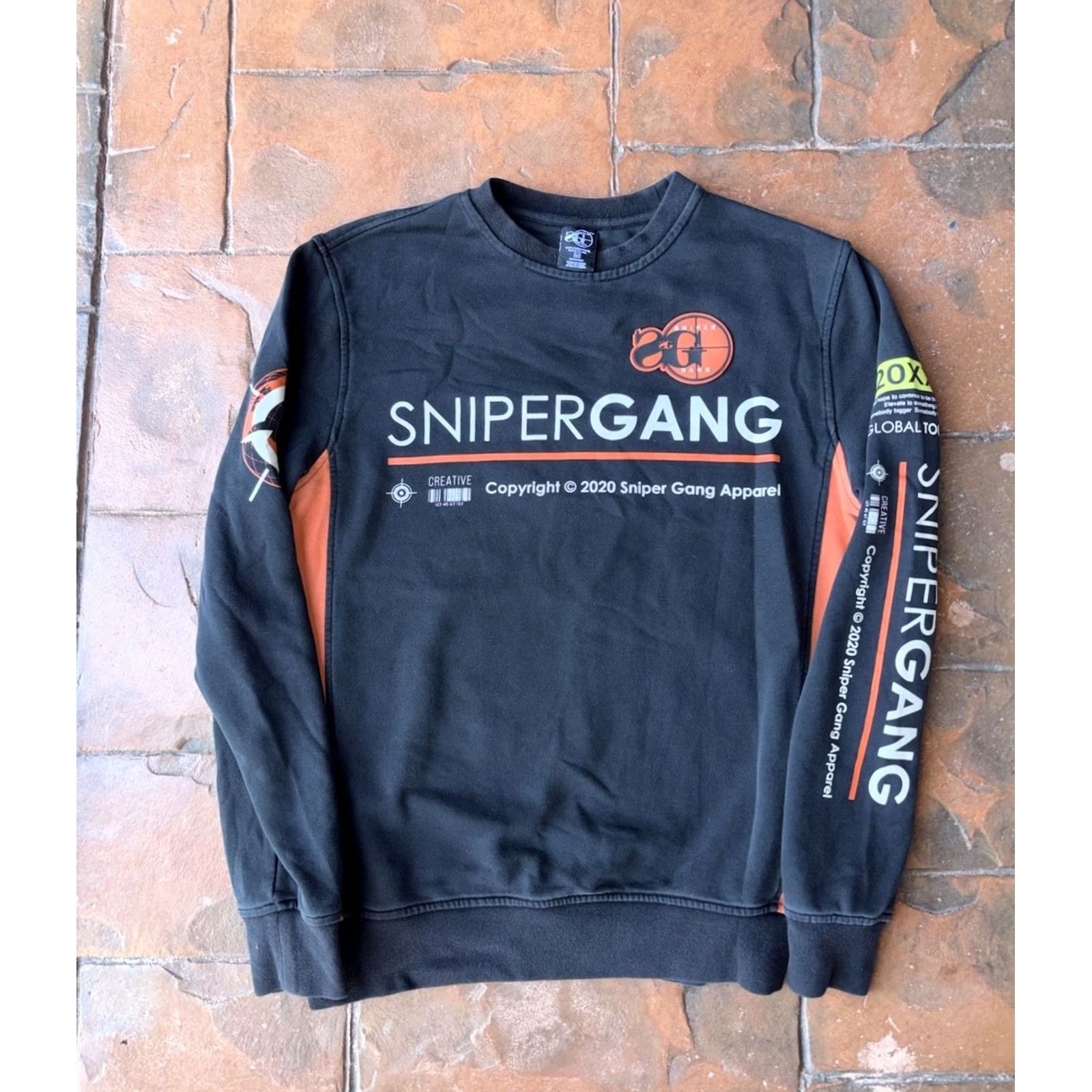 Kodak Sniper Gang Tour Crewneck Sweatshirt Men's M Black Cotton Fleece Embroidered Logo Graphic Print Size US M / EU 48-50 / 2 - 2 Thumbnail