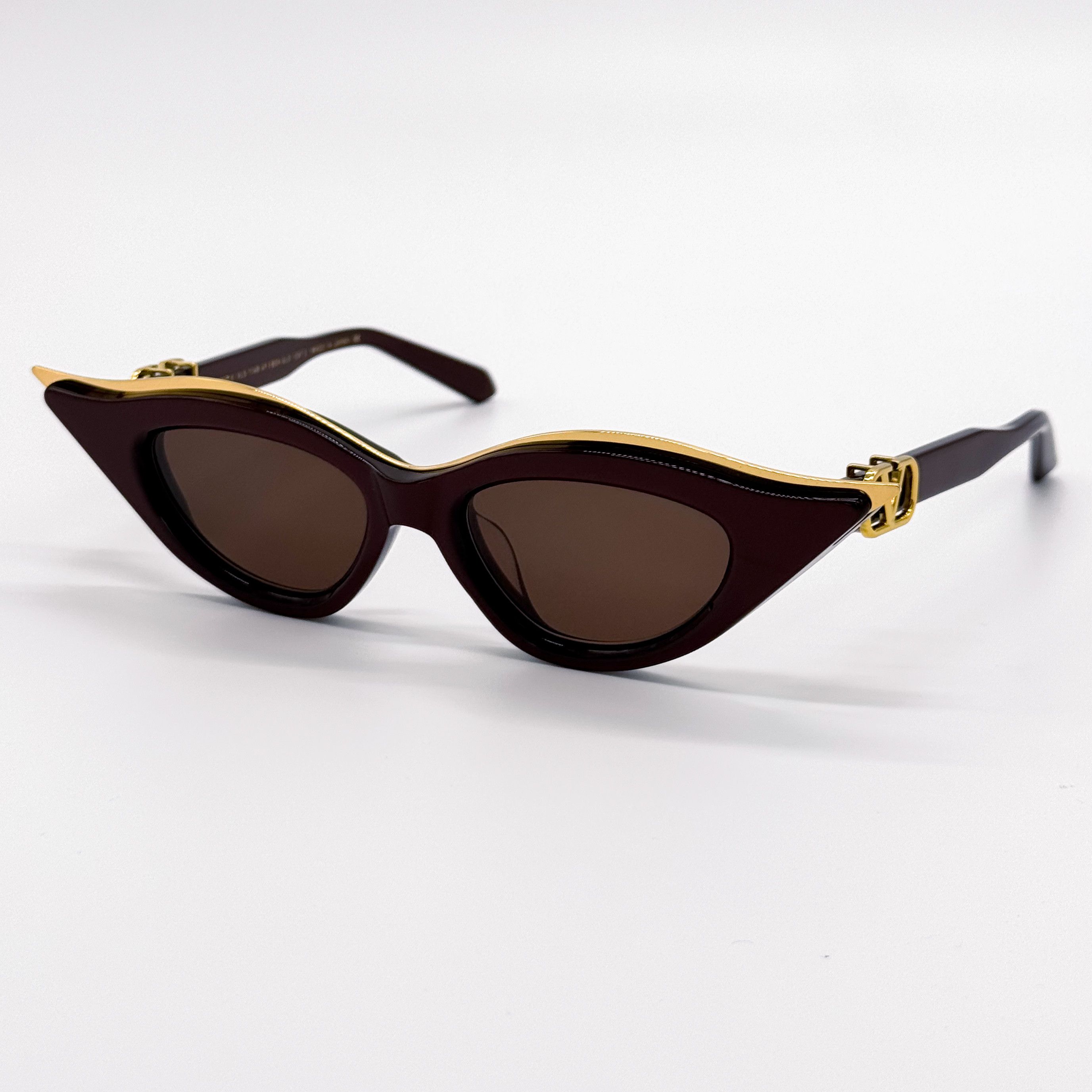 Valentino NEW VALENTINO V-GOLDCUT VLS-114B BORDEAUX CAT EYE SUNGLASSES Size ONE SIZE - 4 Thumbnail