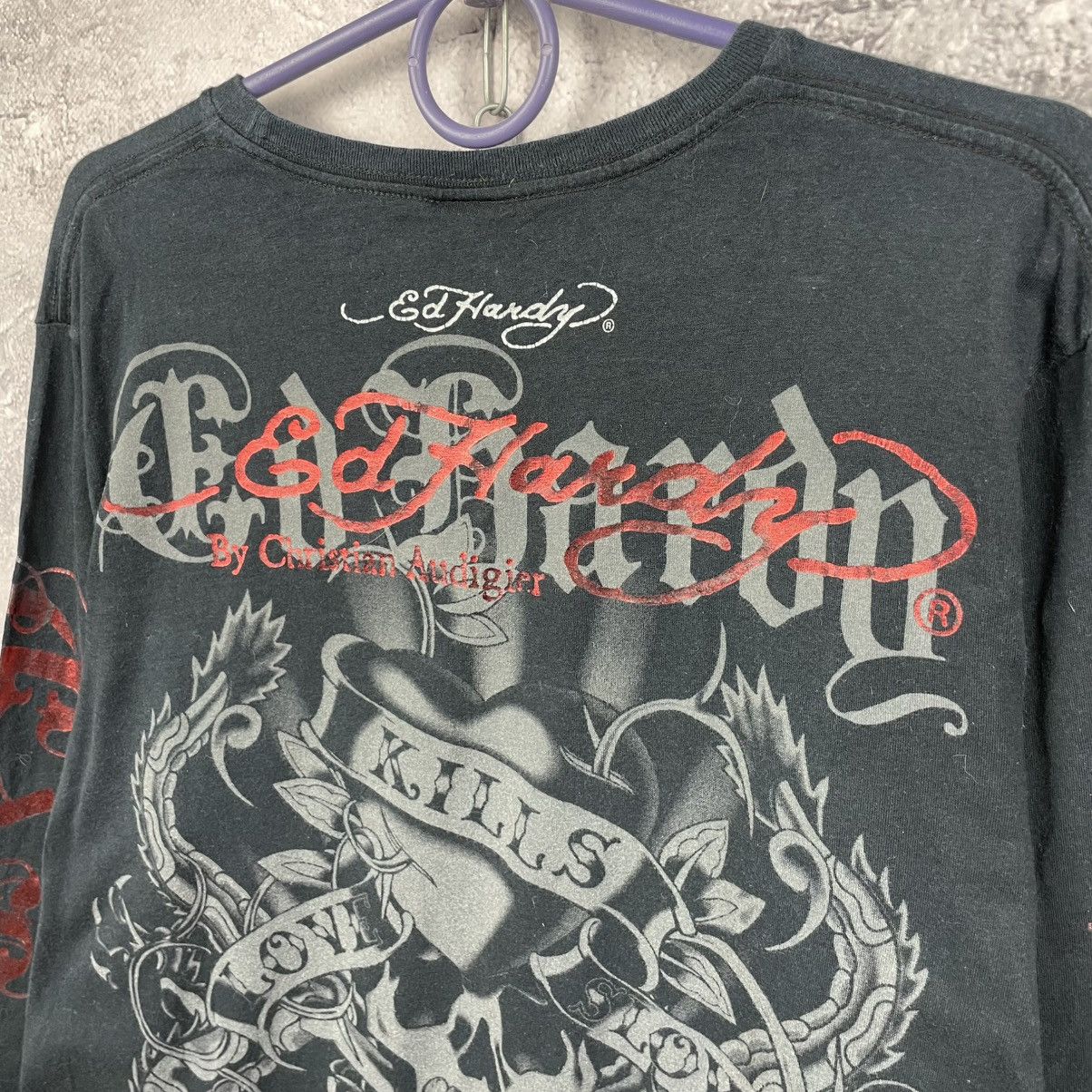 Ed Hardy Vintage Y2K Ed Hardy Christian Audigier Tatoo Longsleeve Size US L / EU 52-54 / 3 - 3 Thumbnail