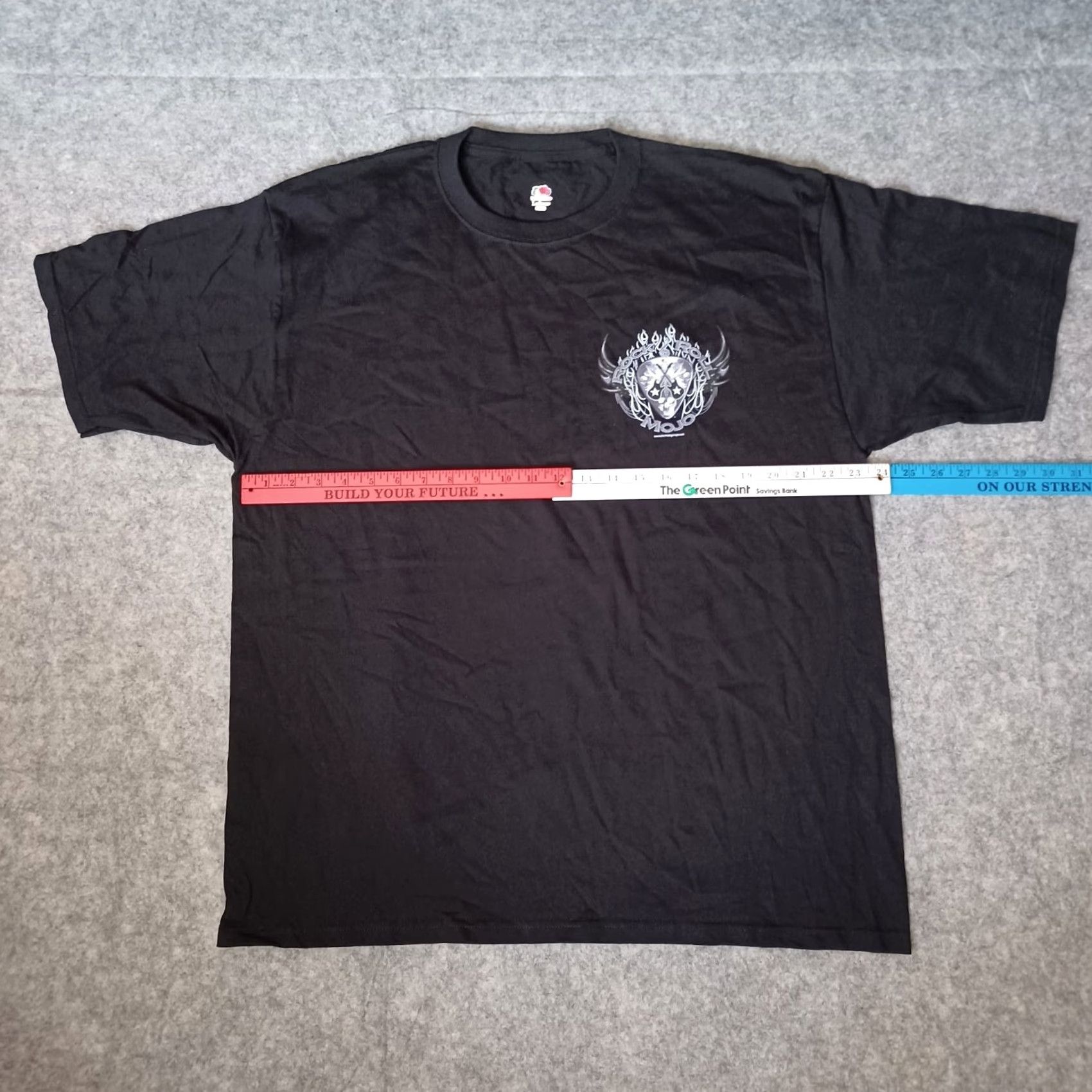 Fruit Of The Loom Rock & Roll Mojo T Shirt Mens XL Black Skull Guitars Bikers Garage Deadstock Fruit of the Loom Shirt Adults XL Black Skull Rockabilly Logo Tee Size US XL / EU 56 / 4 - 5 Thumbnail