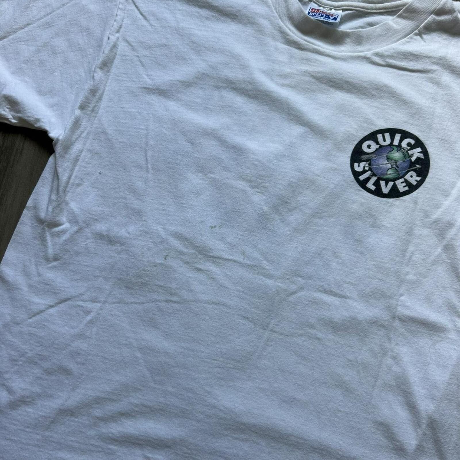 Quiksilver Vintage 90’s Quicksilver Surf White Graphic t shirt size L Size US L / EU 52-54 / 3 - 6 Thumbnail