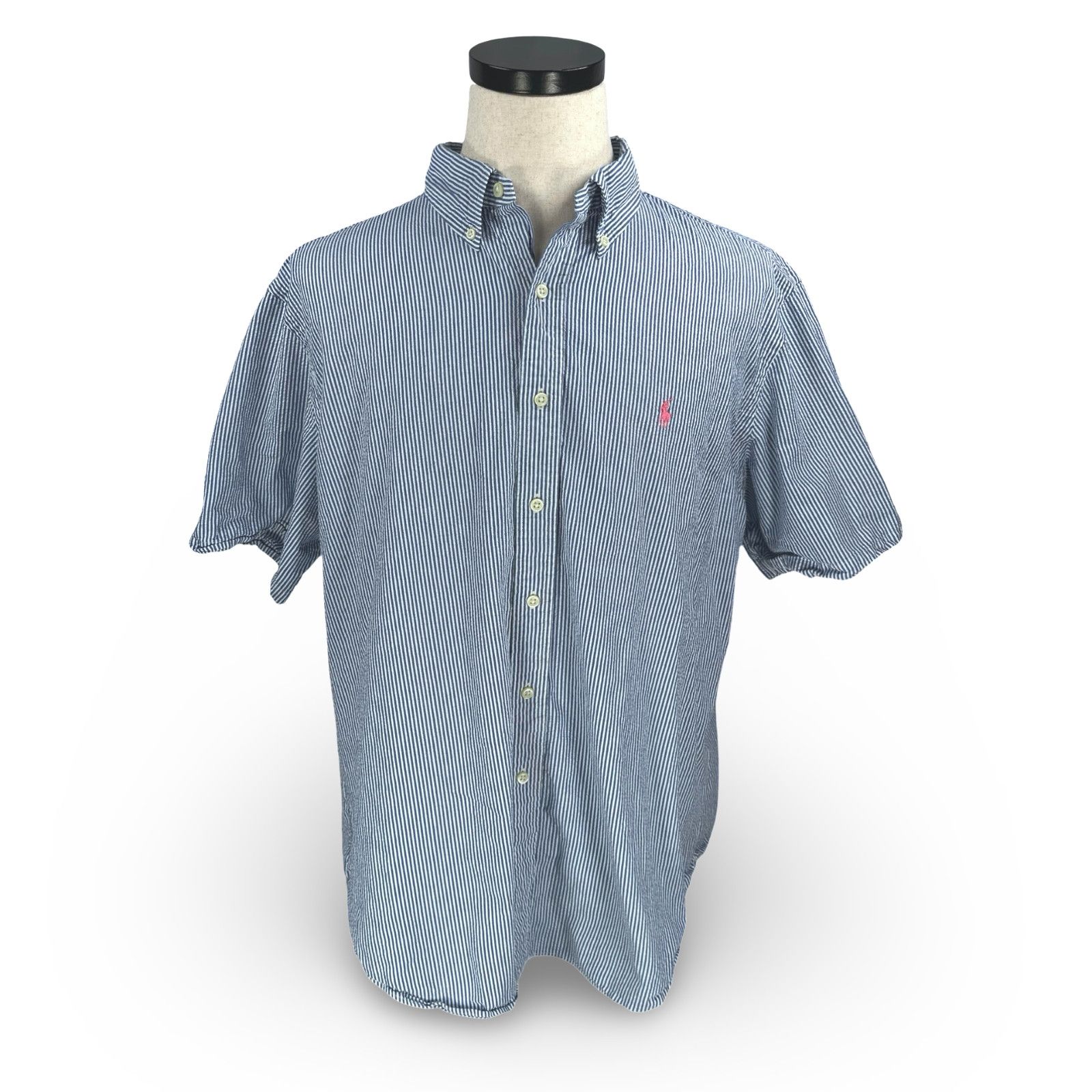 Ralph Lauren Polo Ralph Lauren Seersucker Shirt Men's 2XL XXL Blue White Size US XXL / EU 58 / 5 - 1 Thumbnail