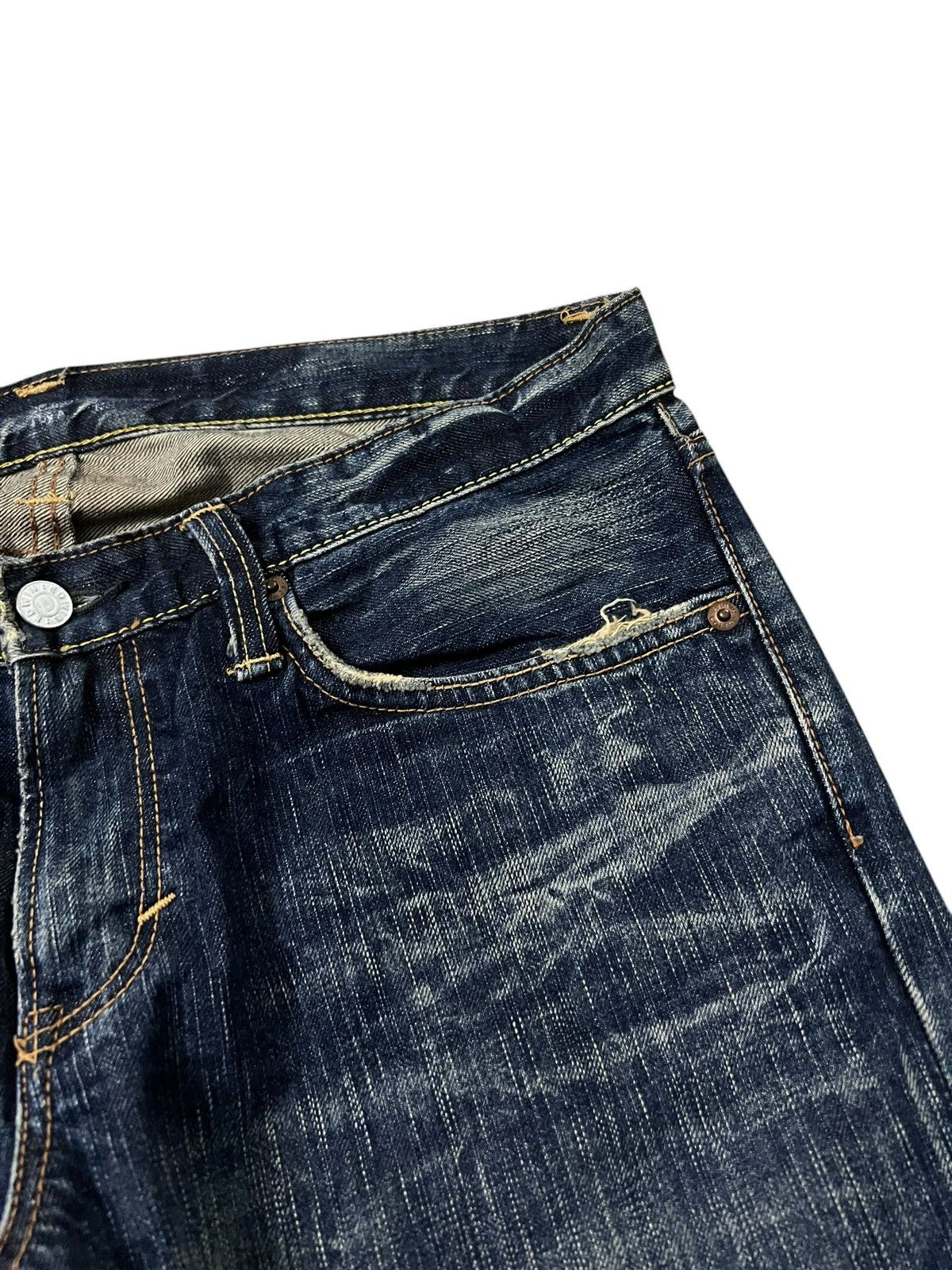 Japanese Brand Edwin 503 Flare Distressed Mud Wash Bootcut Jean Very Rare Size US 32 / EU 48 - 9 Thumbnail