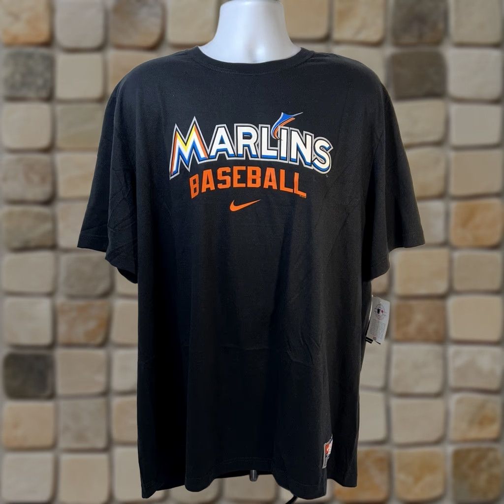 Nike Nike Miami Marlins Shirt Men 3XL Black Logo Baseball Short Sleeve Modern Crew Neck NWT Dead Stock 2012 Size US XXL / EU 58 / 5 - 1 Thumbnail