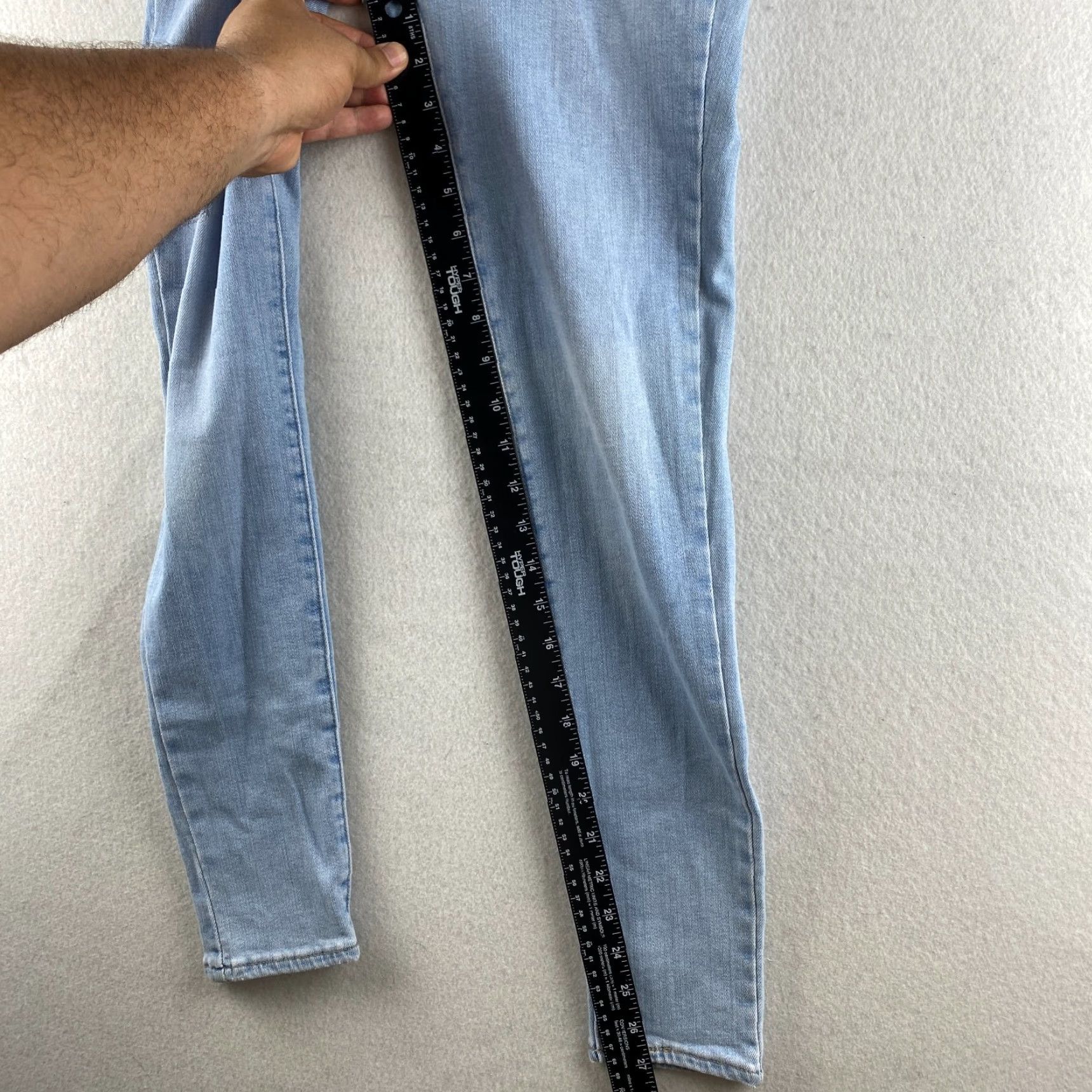 Levi's Levi's 721 High Rise Skinny Jeans Womens 24 Blue Denim 5-Pocket Distressed Slimming Stretch Leather Logo (Regular) Pants Size 42" / US 20 - 5 Thumbnail