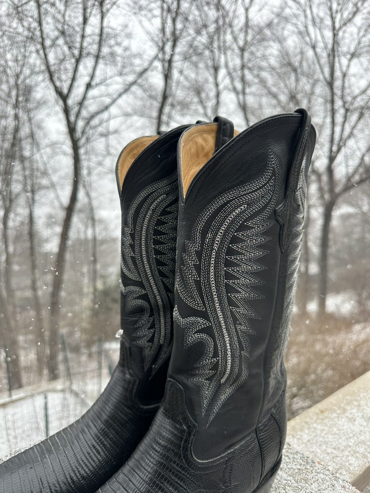 Vintage Leather Cowboy Boots Ferrini Italy Made In Mexico
