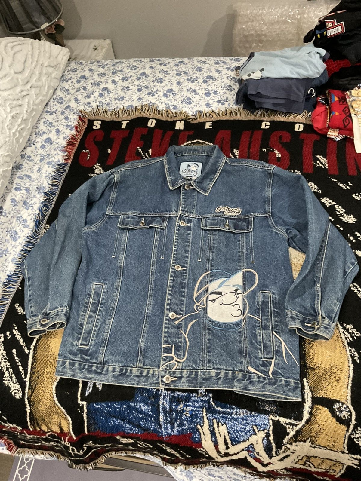 Vintage south pole denim Jean jacket y2k skater xl