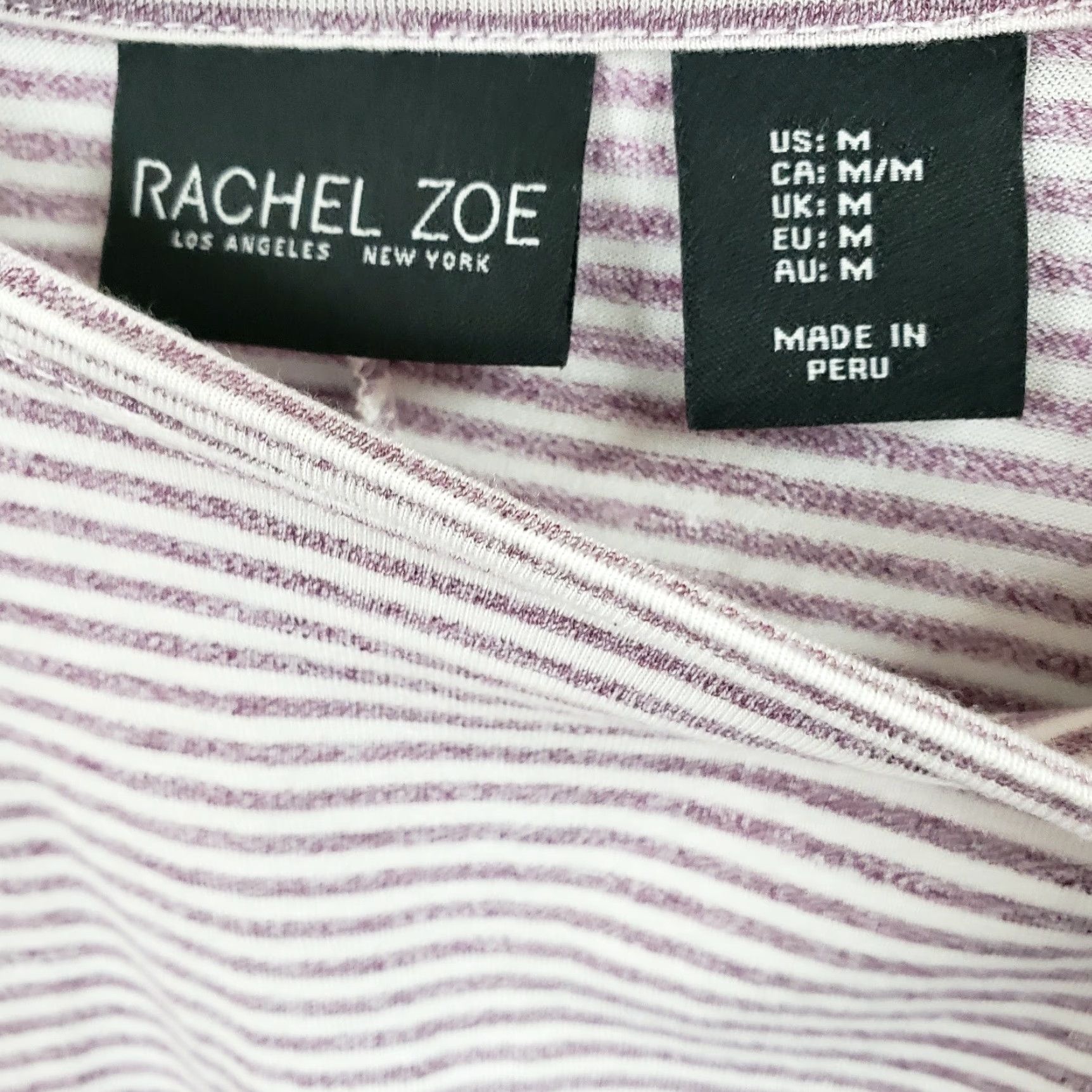 Rachel Zoe Rachel Zoe Top Womens Sz Medium Purple Stripes Dolman Sleeves Modal Blend Size M / US 6-8 / IT 42-44 - 5 Thumbnail