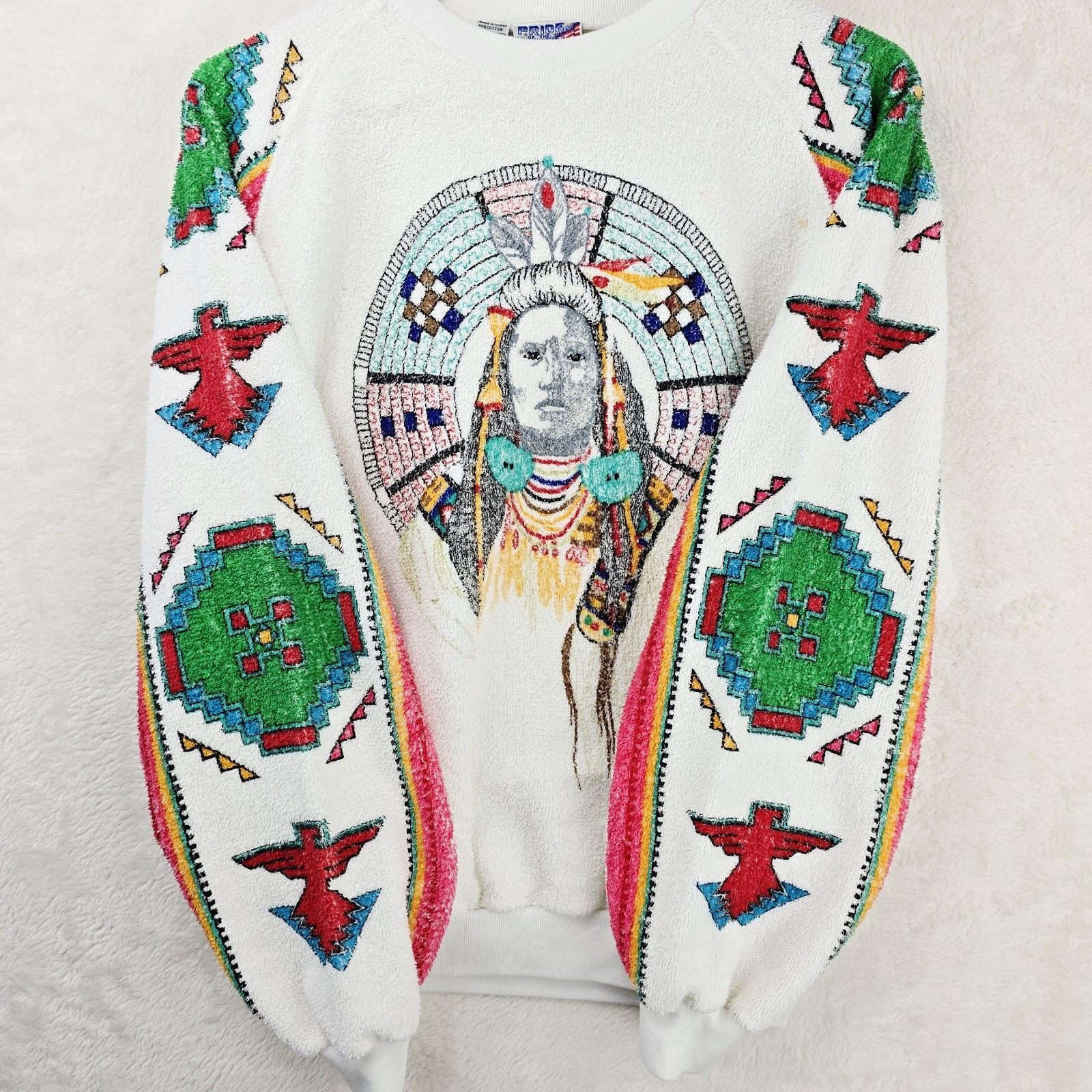 Other Vintage Pride of the West Terry Sweatshirt Medium Indian Size US M / EU 48-50 / 2 - 6 Thumbnail