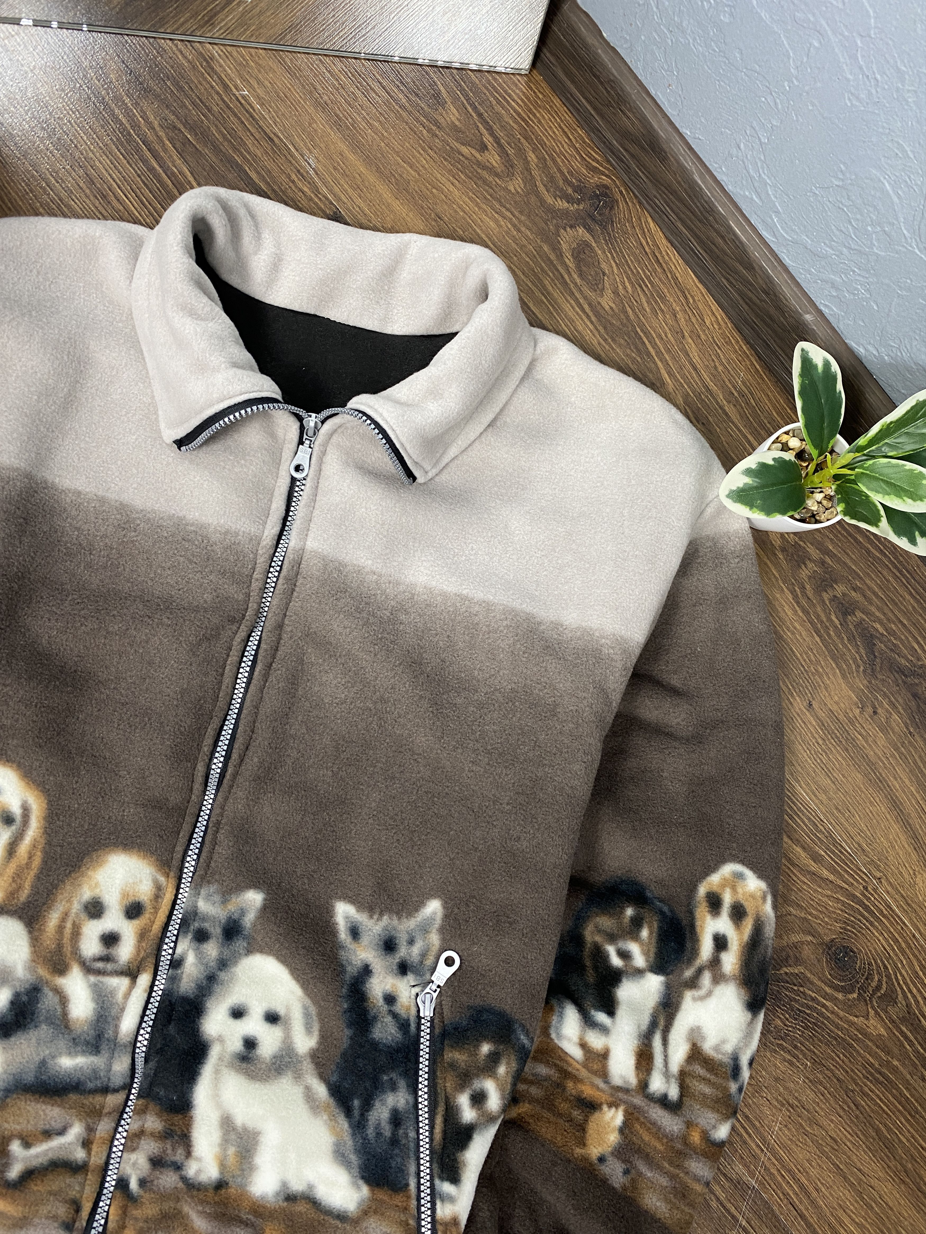 Vintage Dog print vintage animal fleece jacket Size US XL / EU 56 / 4 - 2 Thumbnail