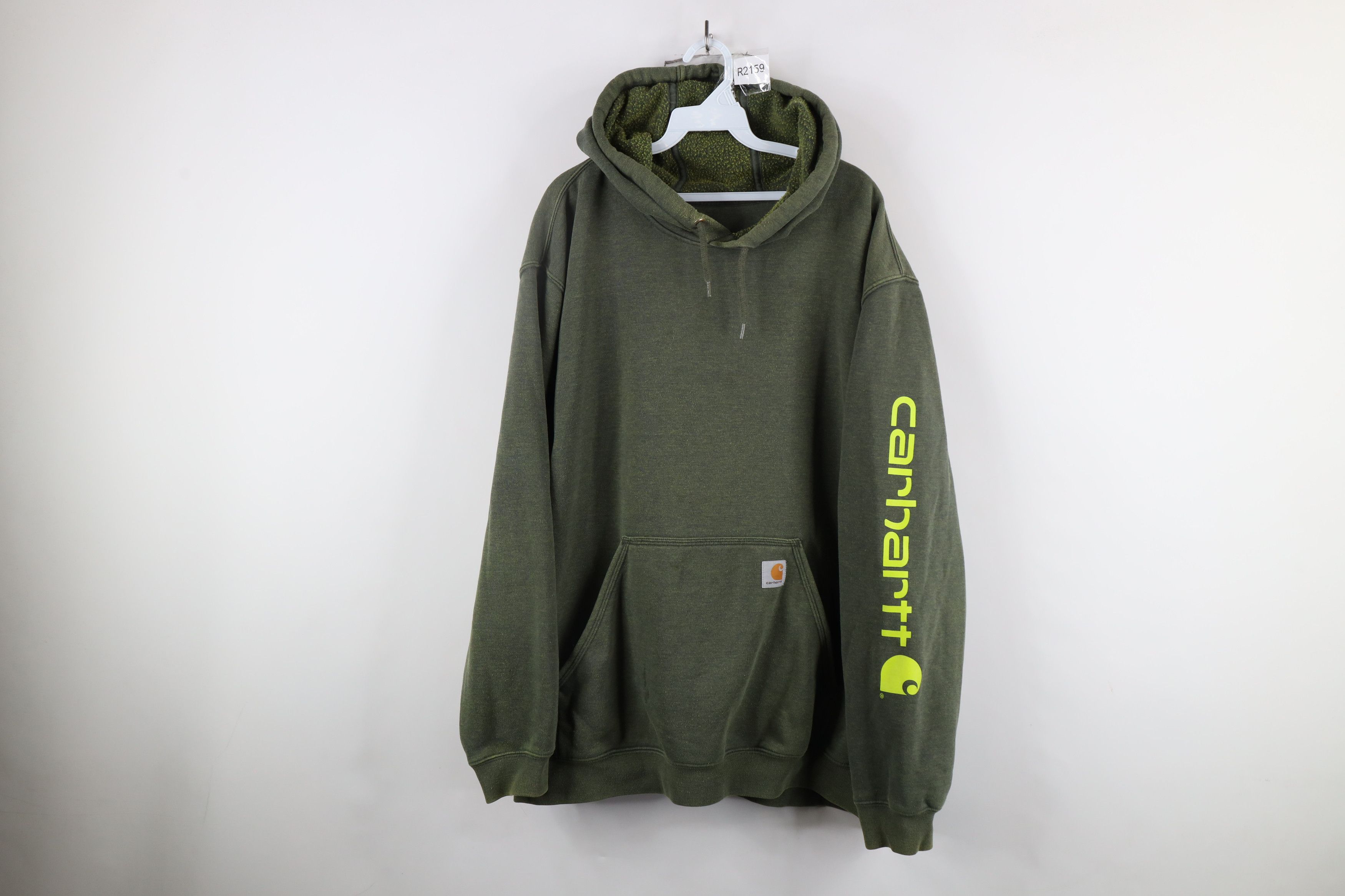 Carhartt × Vintage Vintage Carhartt Box Logo Hoodie Sweatshirt Heather Green Size US XXL / EU 58 / 5 - 1 Thumbnail