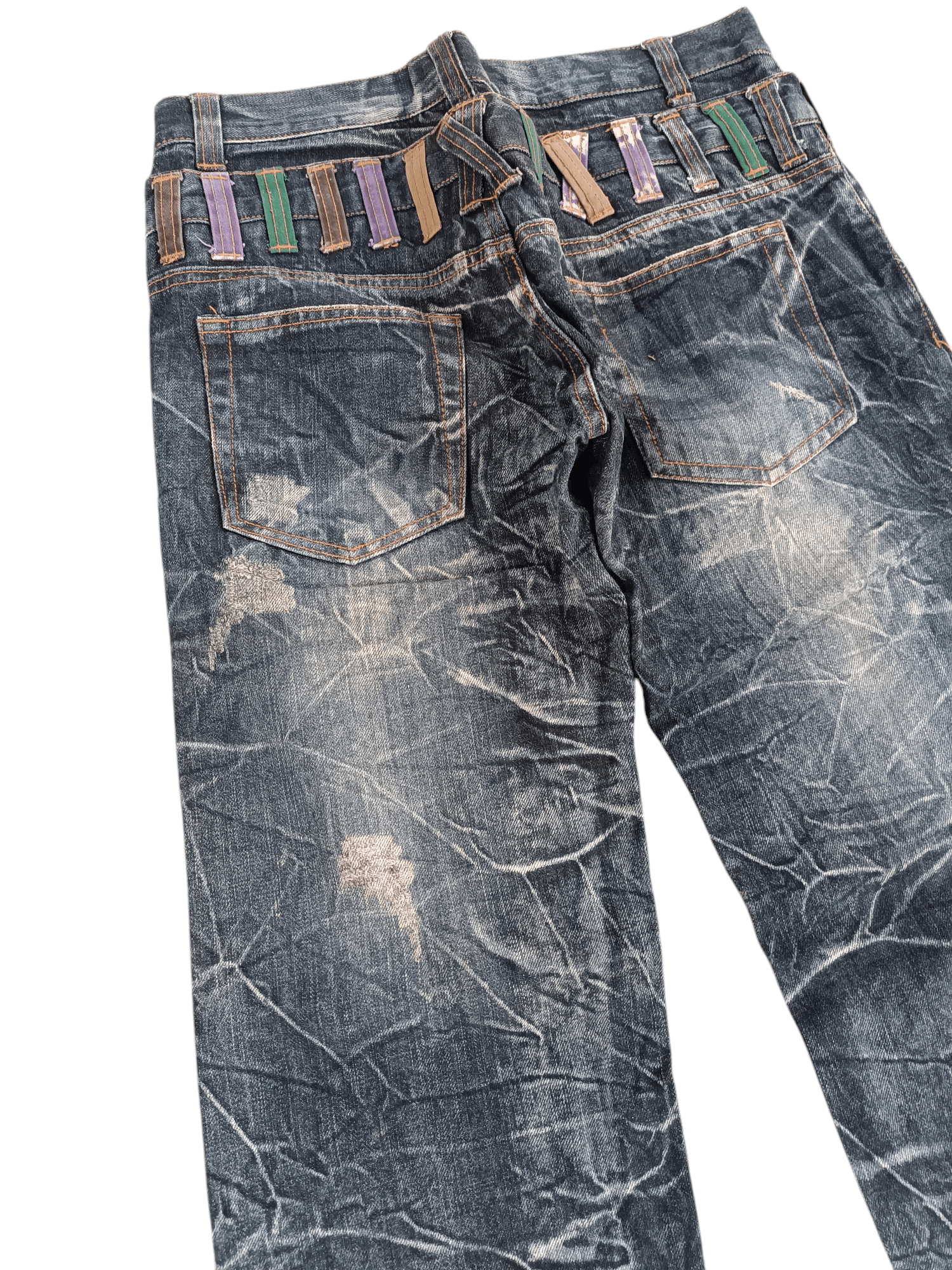 Japanese Brand 💥VINTAGE NYLAUS JEANS DOUBLE WAIST DESIGN RARE Size US 30 / EU 46 - 2 Thumbnail