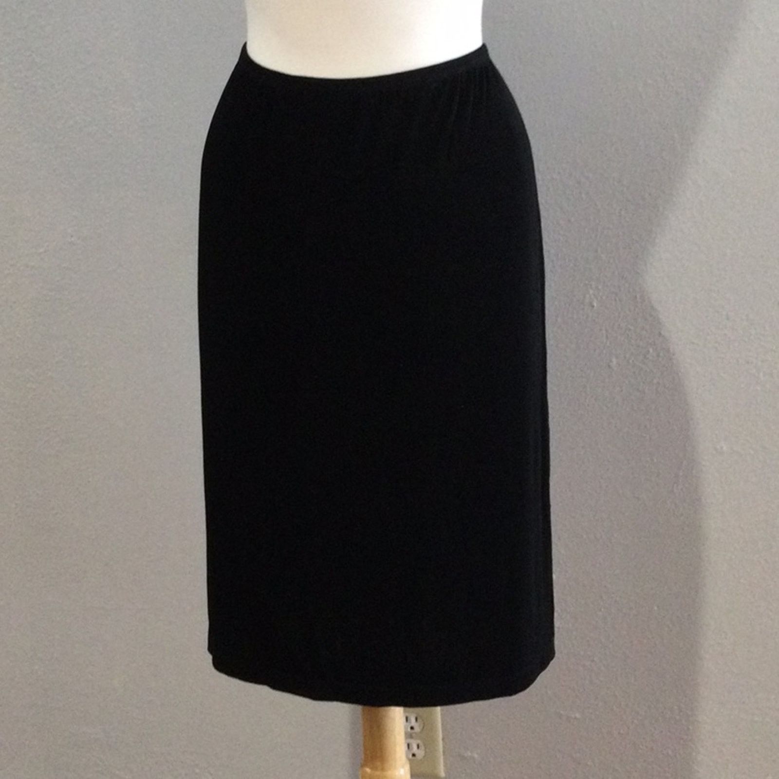 Chicos Chico's Travelers Black Side Split Audrey Skirt 3/XL/16 NWT Size 38" / US 16 / IT 52 - 7 Thumbnail
