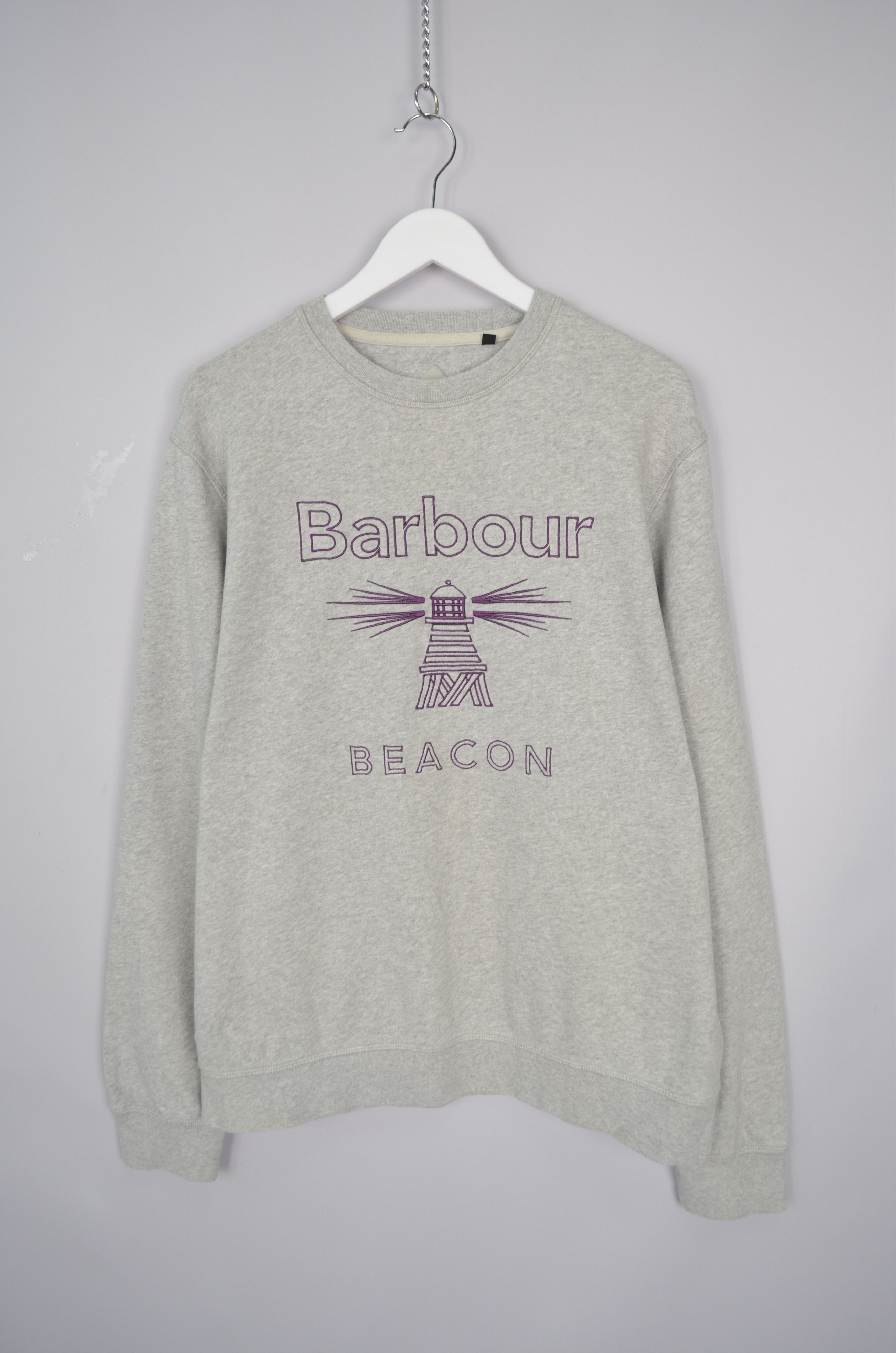 Barbour Barbour Beacon Stitch Logo Grey Crew Neck Sweatshirt Size XL Size US XL / EU 56 / 4 - 2 Thumbnail