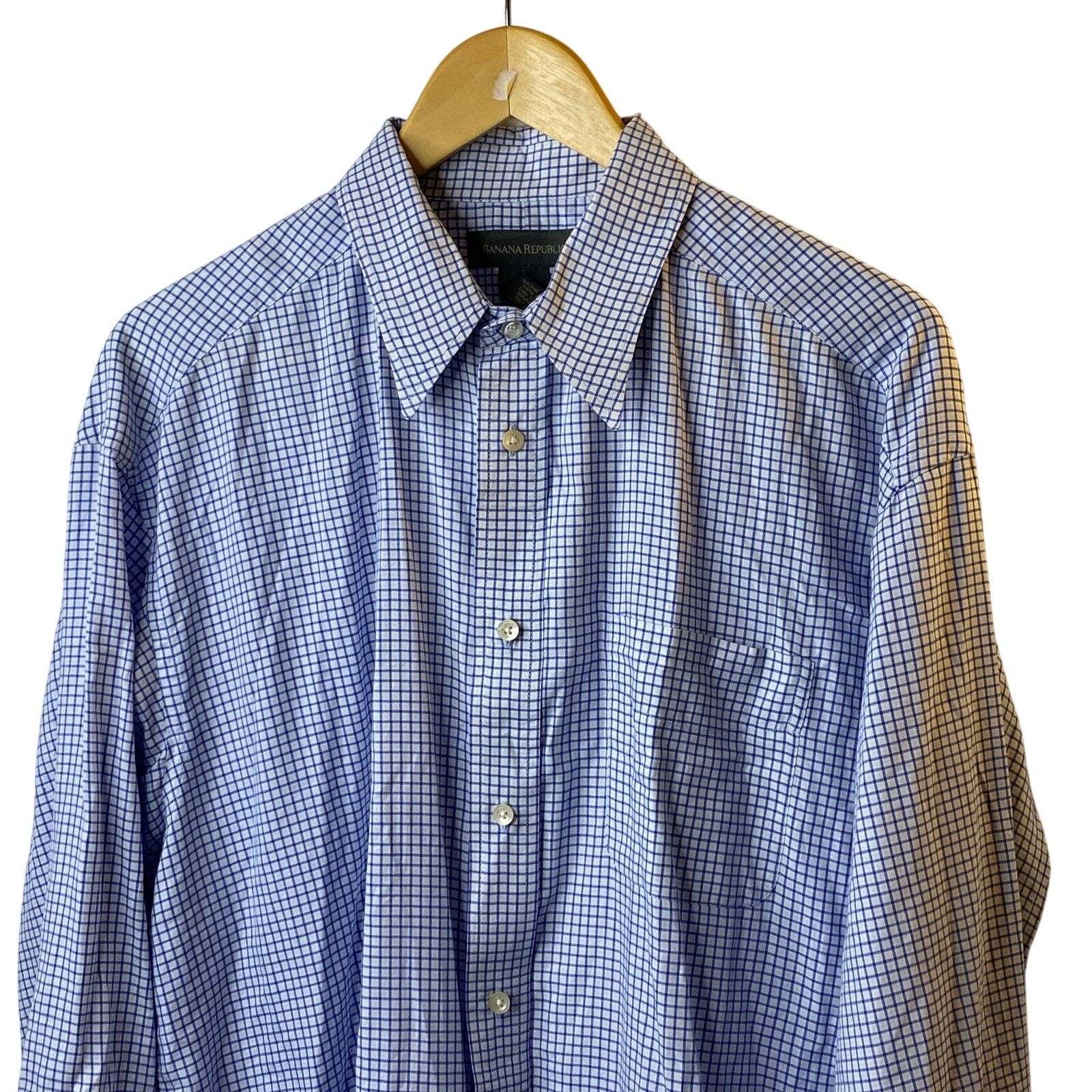 Banana Republic Banana Republic Blue Check Button Up Long Sleeve Shirt Large Size US L / EU 52-54 / 3 - 5 Thumbnail
