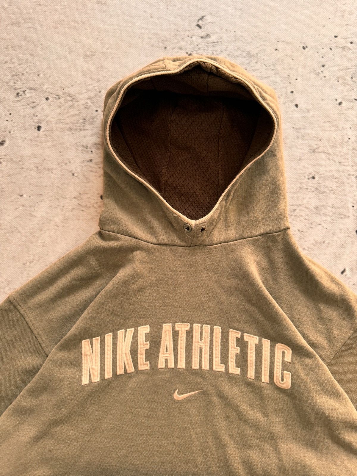 Nike × Vintage NIKE ATHLETIC VINTAGE CENTER LOGO OVERSIZE BOXY HOODIE Size US L / EU 52-54 / 3 - 4 Thumbnail