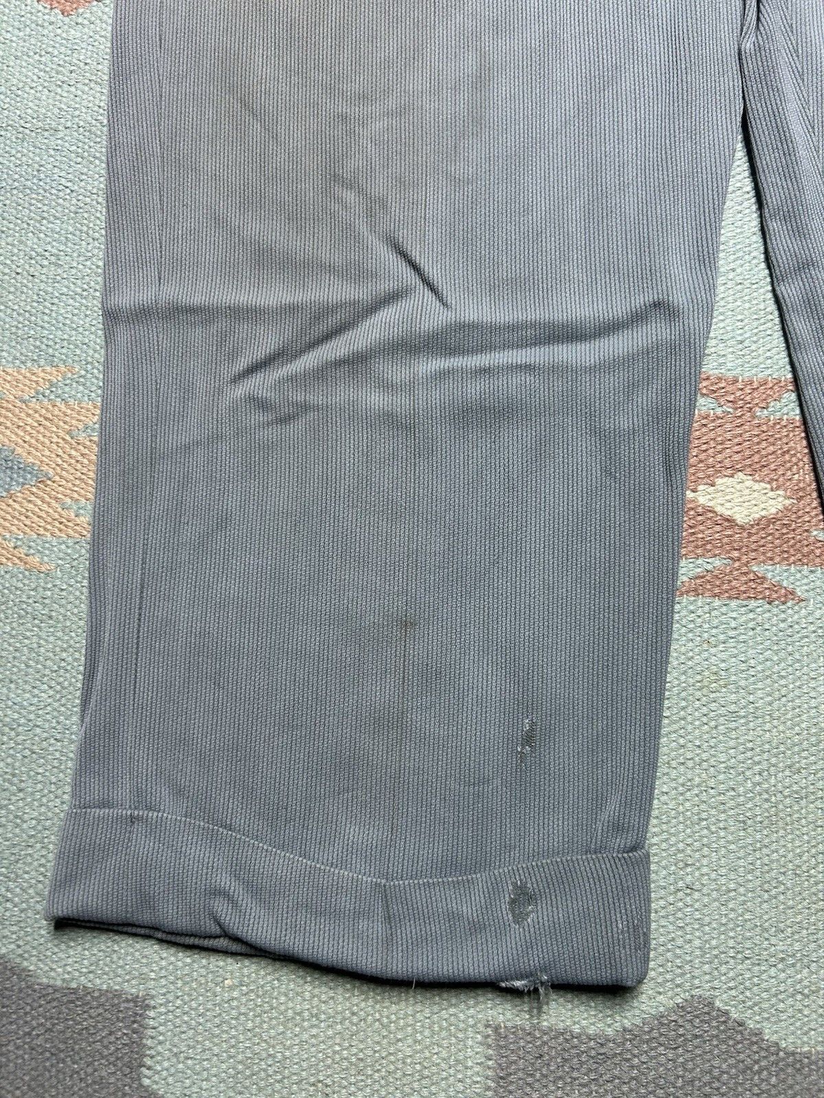 Vintage Vintage 40s rayon drop loop pants pleated slacks pique 31x29 Size US 31 - 3 Thumbnail