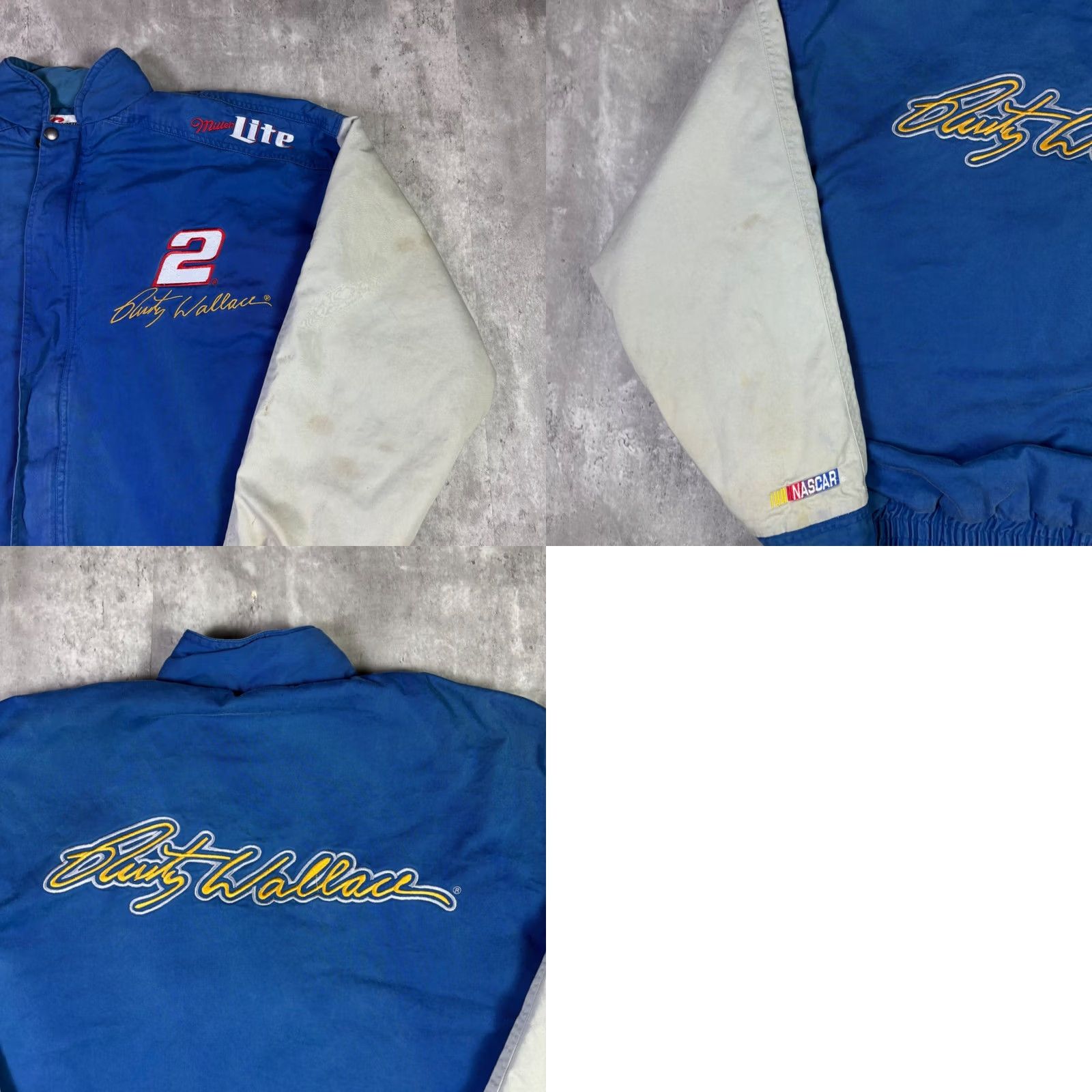 Rusty VINTAGE Rusty Wallace Miller Lite NASCAR Racing Jacket Penske Racing Blue XL Bomber Jacket Men Size US XL / EU 56 / 4 - 8 Thumbnail