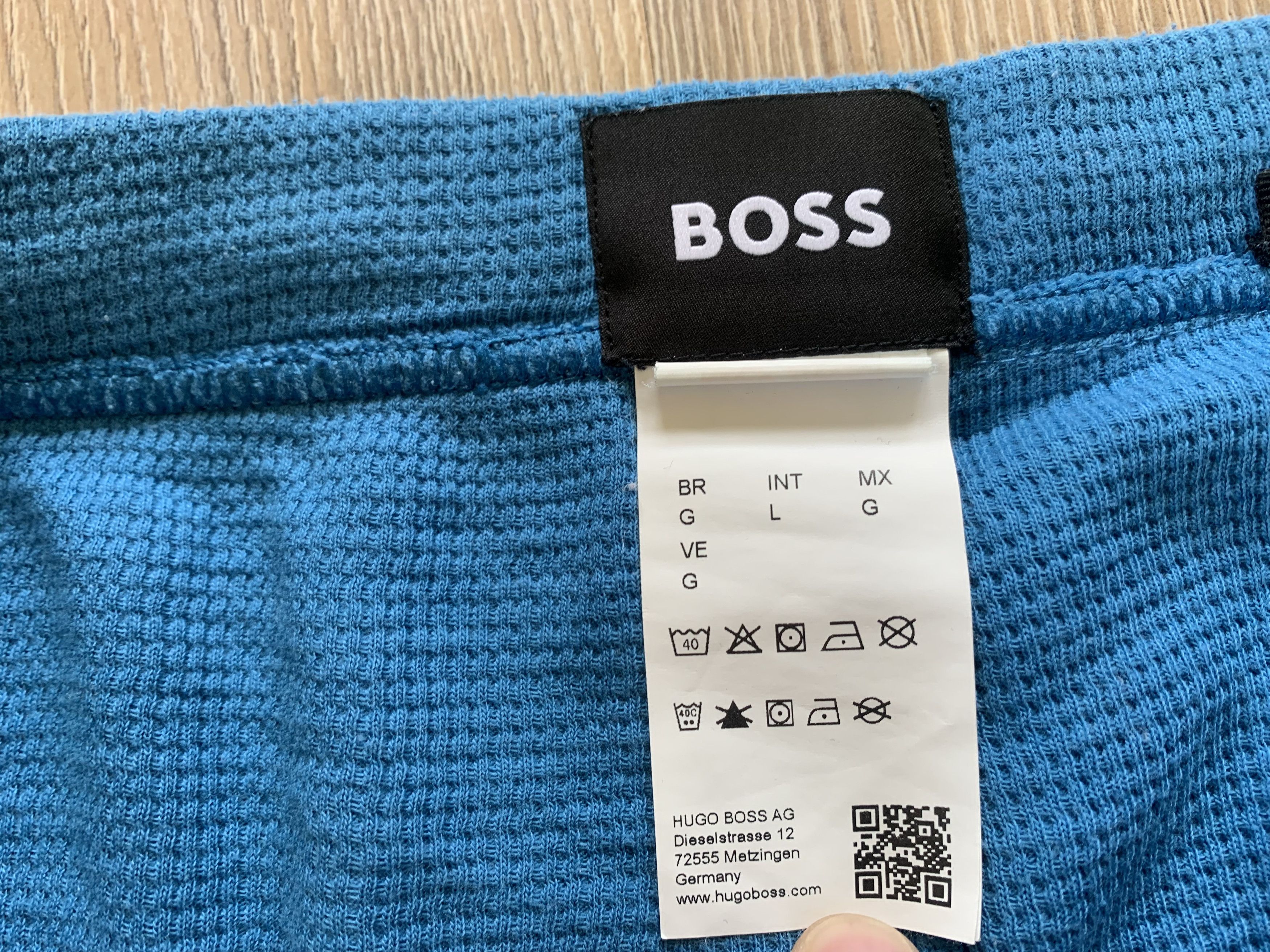Hugo Boss Hugo Boss Cotton Light Blue Waffle Shorts Size US 34 / EU 50 - 6 Thumbnail