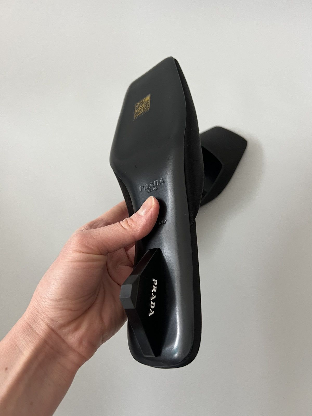 Prada $1.4K VALUE Prada Satin Square Toe Mule Sandals in black Size US 10 / IT 40 - 5 Thumbnail