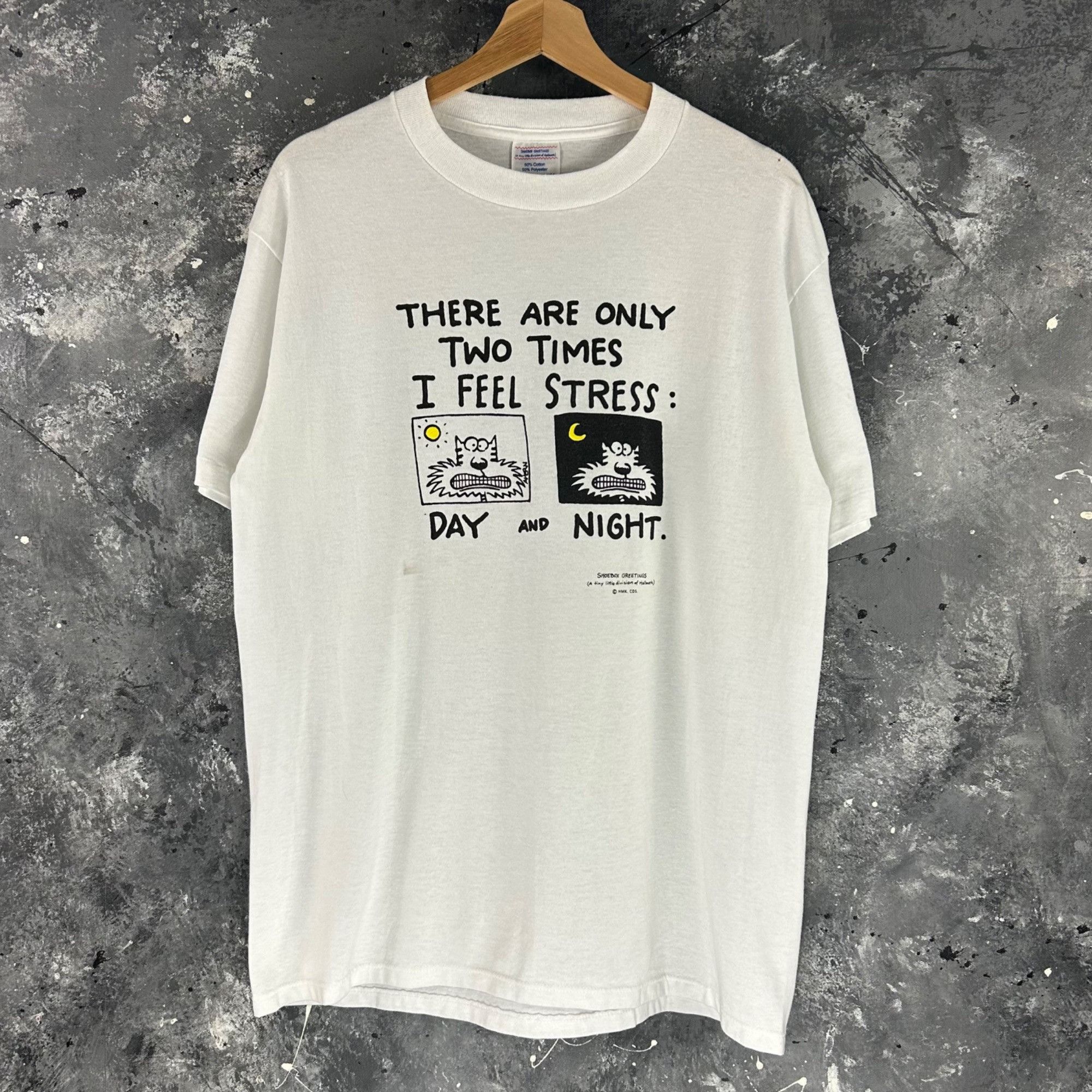 Other Vintage 1990’s Stressed cat humor shirt Size US L / EU 52-54 / 3 - 1 Thumbnail
