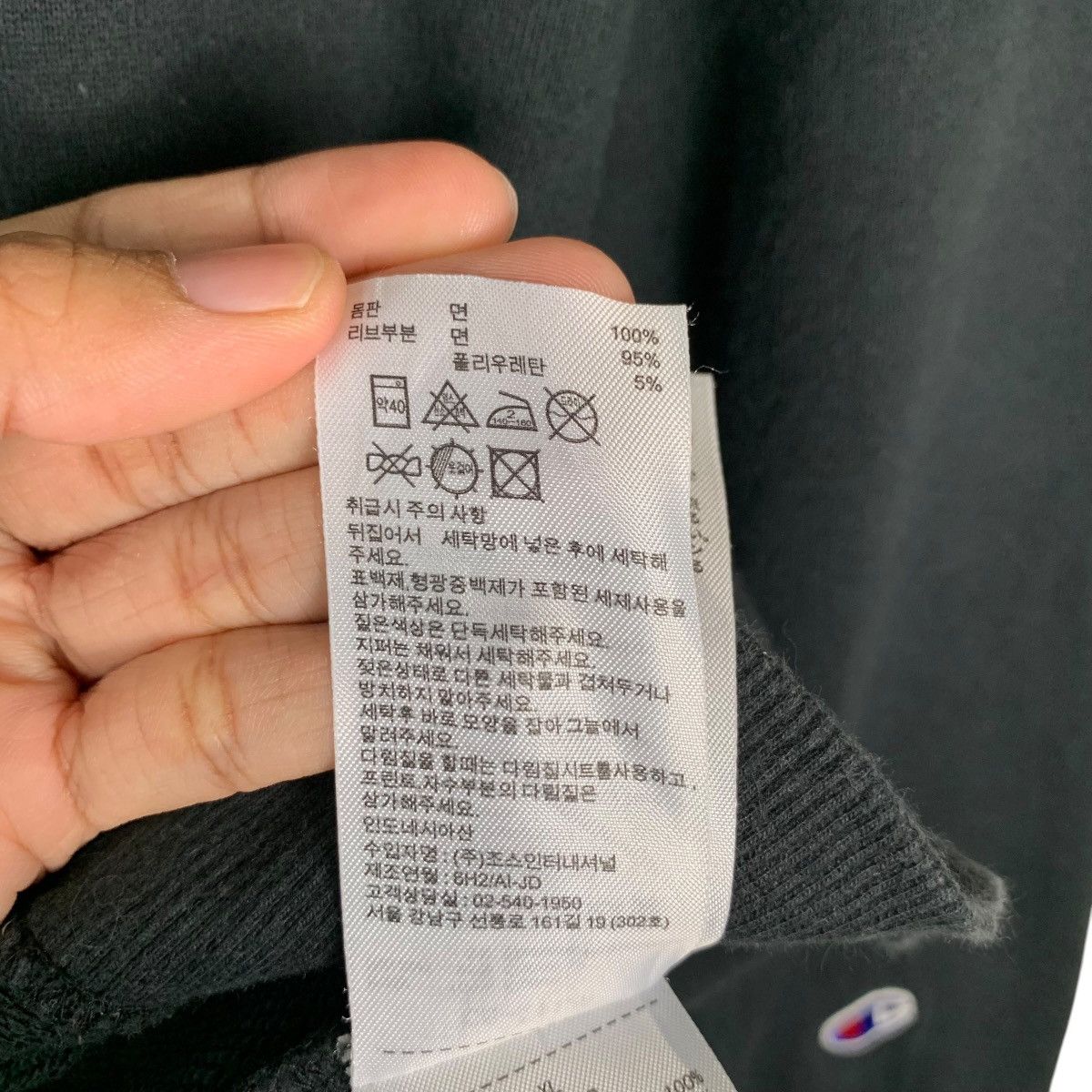 Champion CHAMPION Black Plain Pullover Hoodies Sweatshirt #1434-C65 Size US XL / EU 56 / 4 - 17 Thumbnail