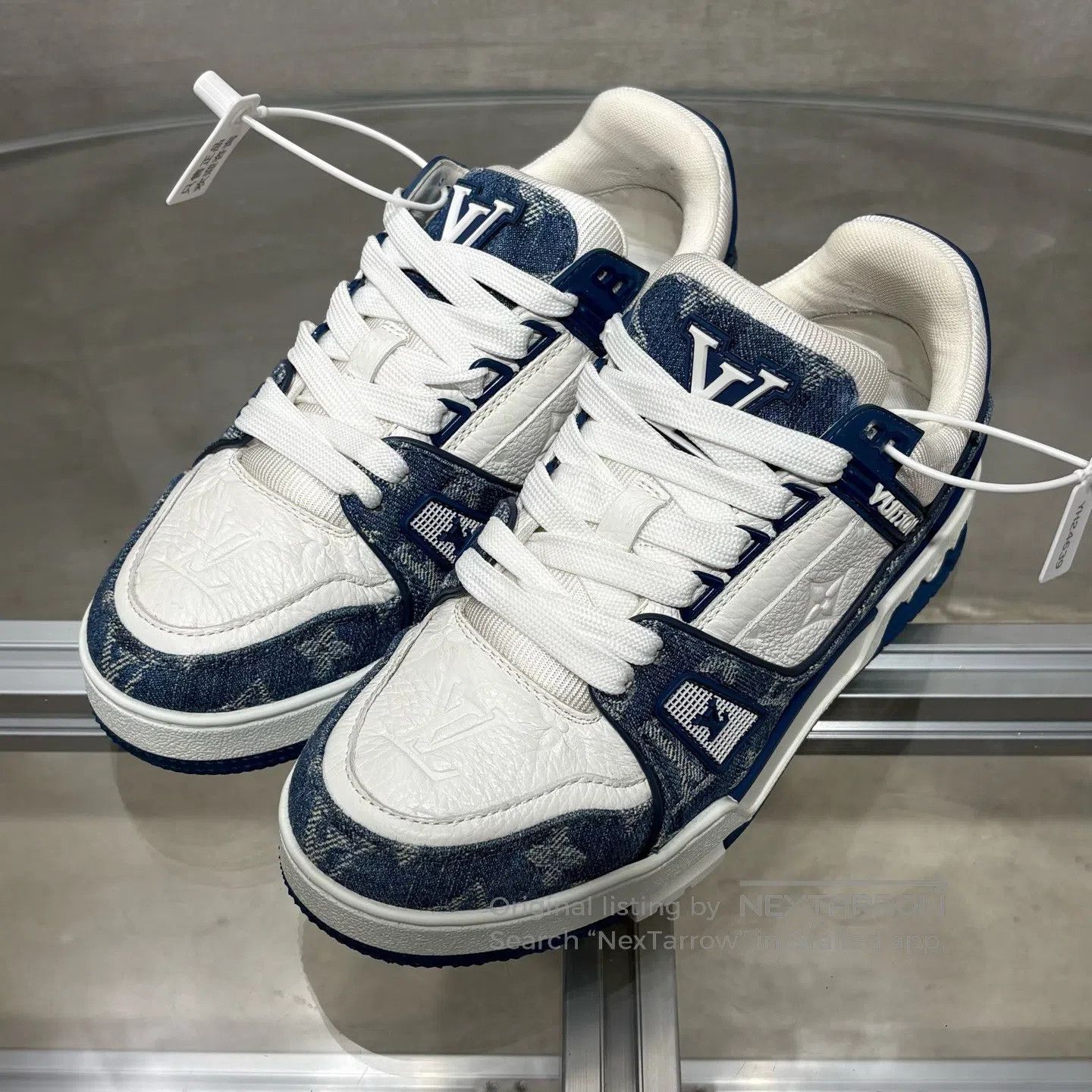 Louis Vuitton Louis Vuitton Trainer Blue and White Jeans shoes Size US 6 / IT 36 - 1 Thumbnail