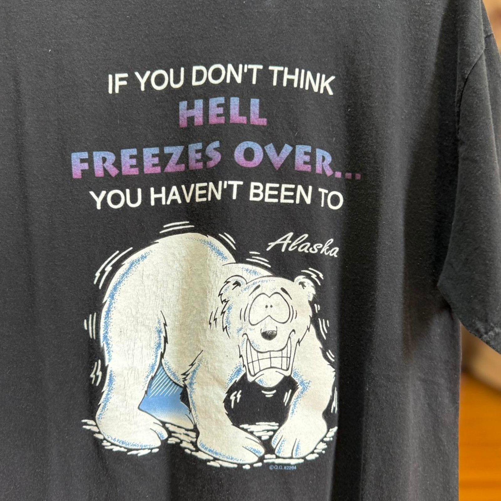 Vintage Vintage 90s Hell Freezes Over Polar Bear Animal T-Shirt Size US L / EU 52-54 / 3 - 4 Thumbnail