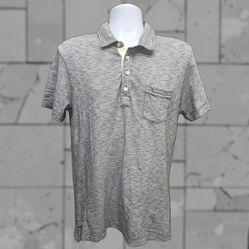 Billy Reid Billy Reid Polo Shirt Mens L Striped Pocket Light Blue Blue Striped Polo L Mens Size US L / EU 52-54 / 3 - 1 Thumbnail