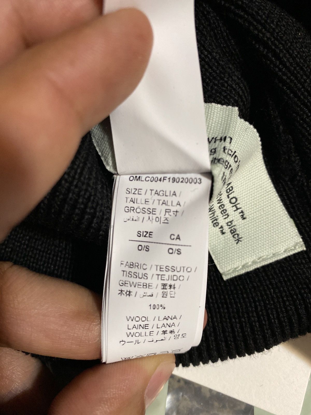 Off-White × Virgil Abloh Off-White Patch Beanie Black Size ONE SIZE - 7 Thumbnail