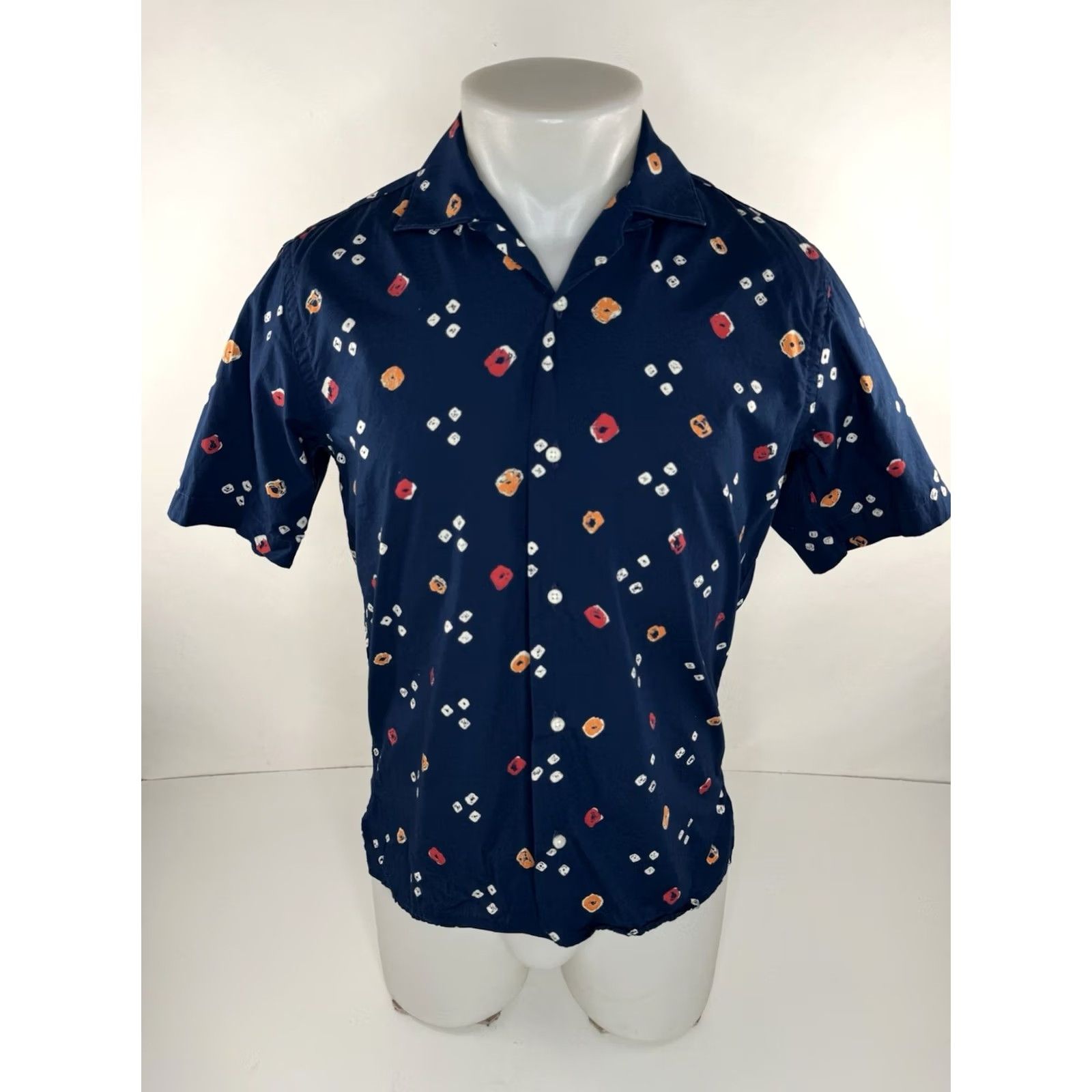 Vintage GITMAN BROS Geometric Mens S Shirt USA Vintage Button-Up Short Sleeve Blue Size S Size US S / EU 44-46 / 1 - 2 Thumbnail