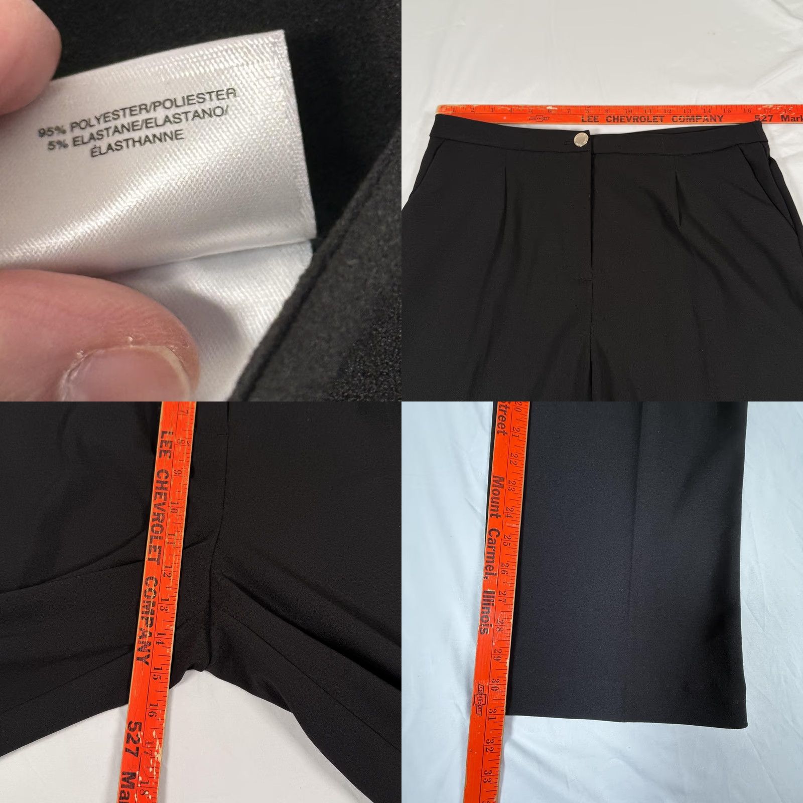Anne Klein Anne Klein Dress Pants 10 Black Straight Leg High Rise Workwear Trousers Women Slim Relaxed Front Pleats Pockets Zipper Closure Size 32" / US 10 / IT 46 - 8 Thumbnail