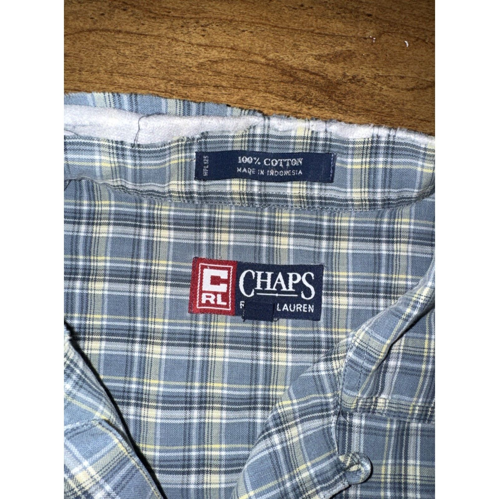 Chaps VINTAGE Chaps Ralph Lauren Plaid Button-Up Shirt Blue Short Sleeve Men’s Large Size US L / EU 52-54 / 3 - 3 Thumbnail
